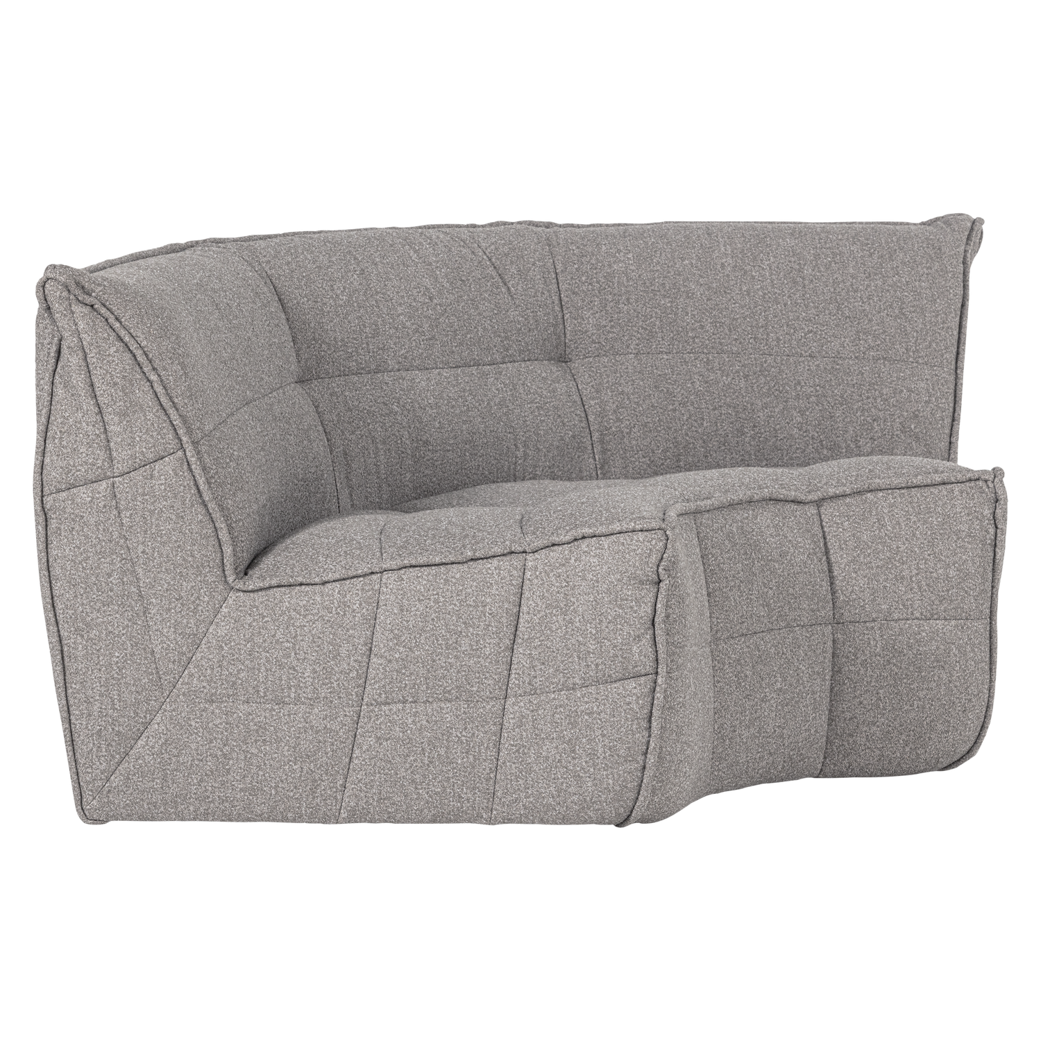 Sofa CLUSTER - rohový modul šedý bouclé