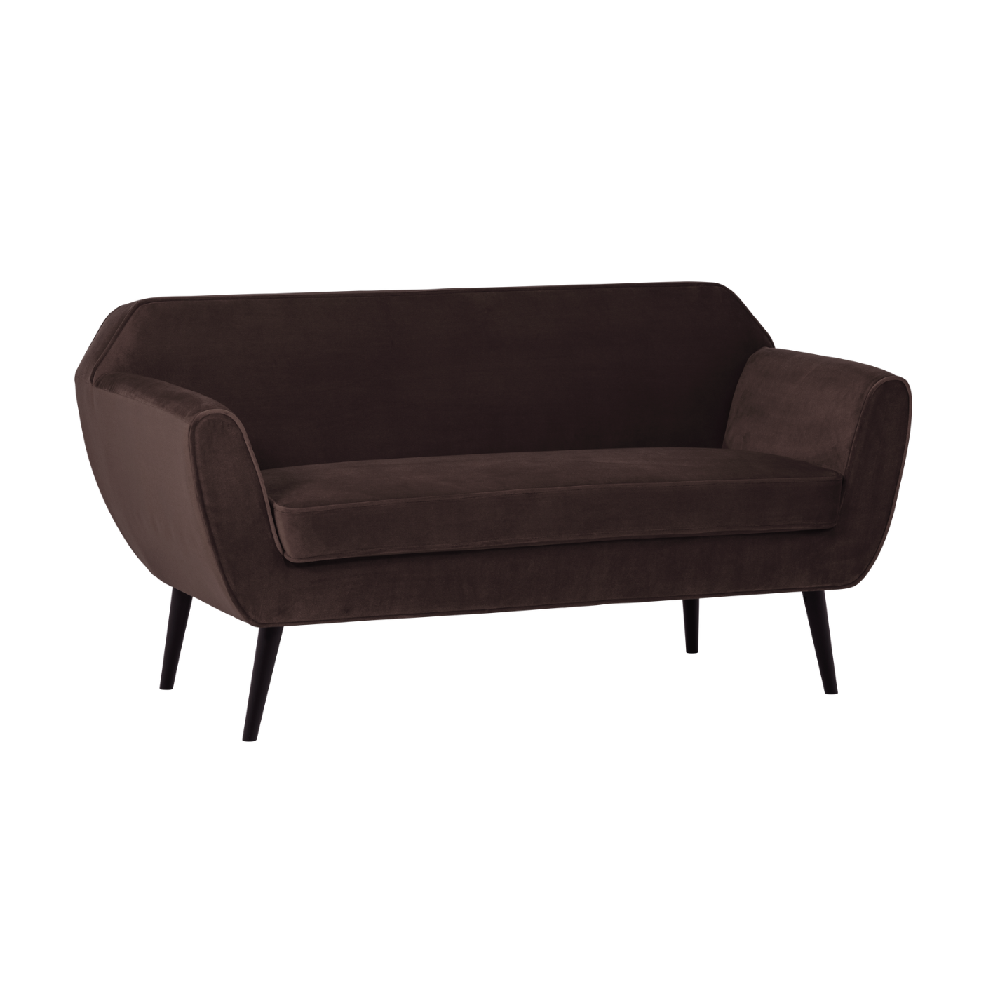 Brown Velvet 2-Seater Sofa ROCCO