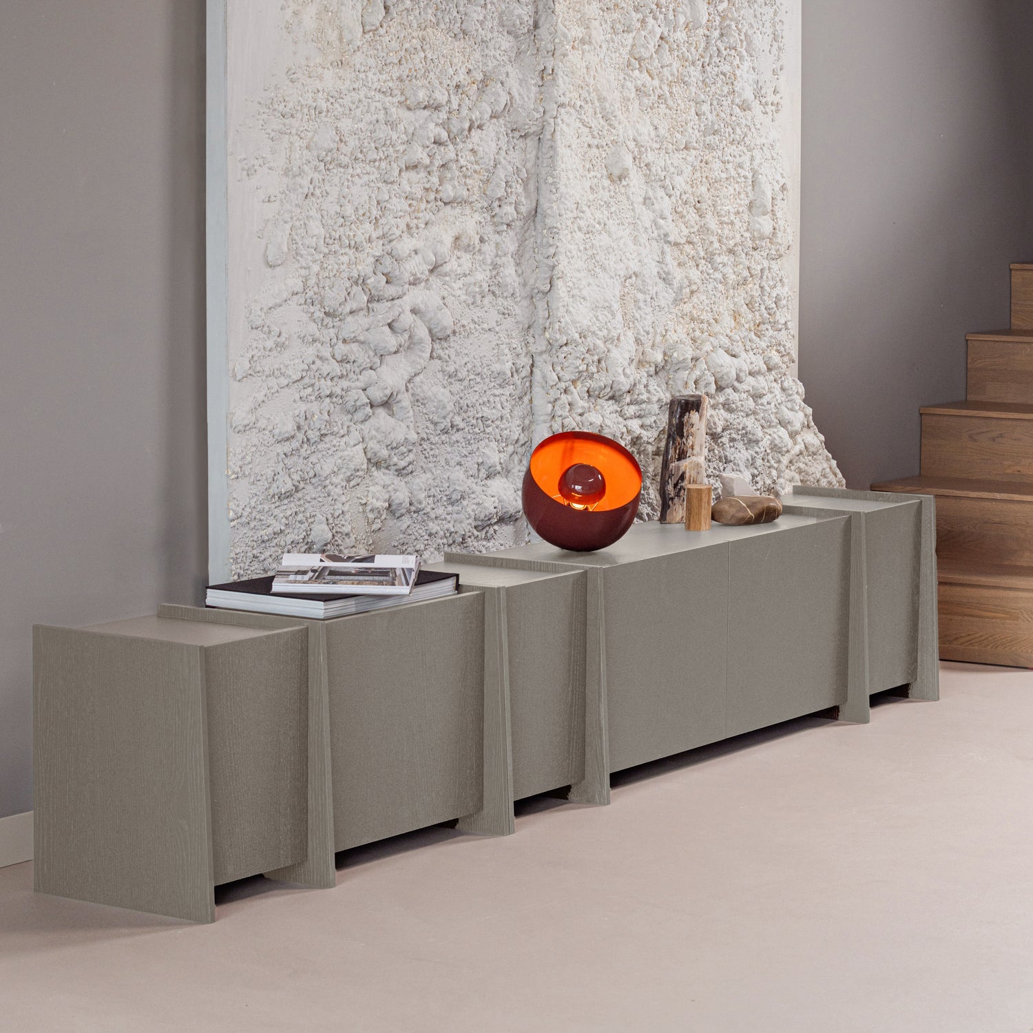 Televízna skrinka BROCK teplá šedá