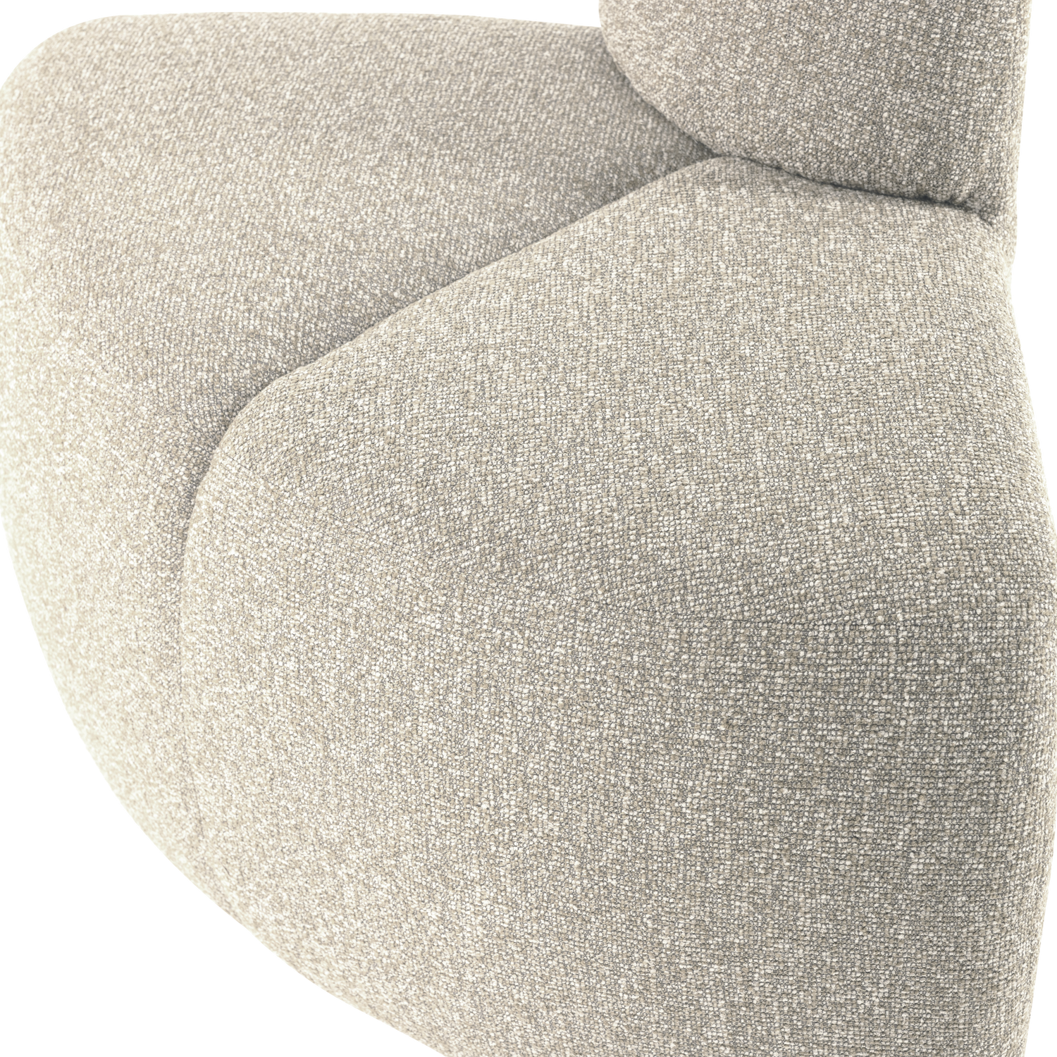 MOJO BENCH Modular Sofa - Rounded Corner Element in Beige Bouclé