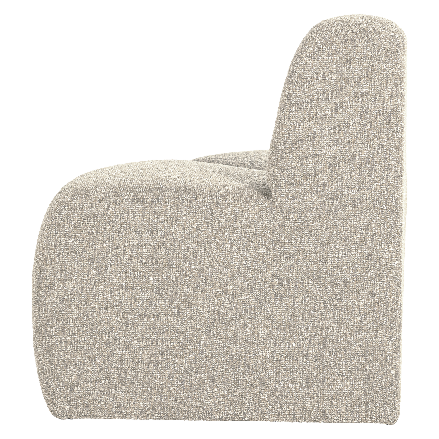 MOJO BENCH Modular Sofa - Rounded Corner Element in Beige Bouclé