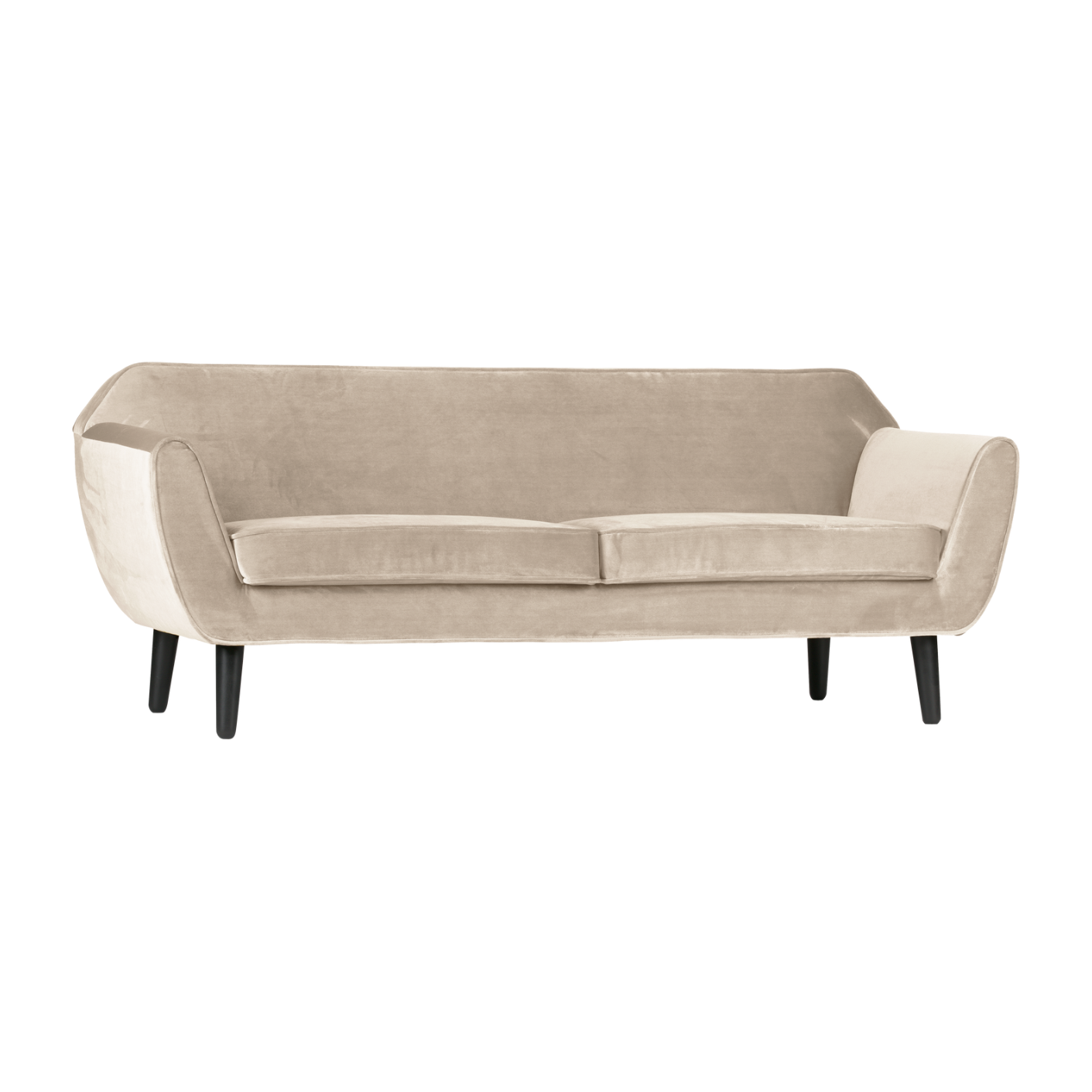 Sofa z jemného sametu 2,5-miestna ROCCO zlomená biela