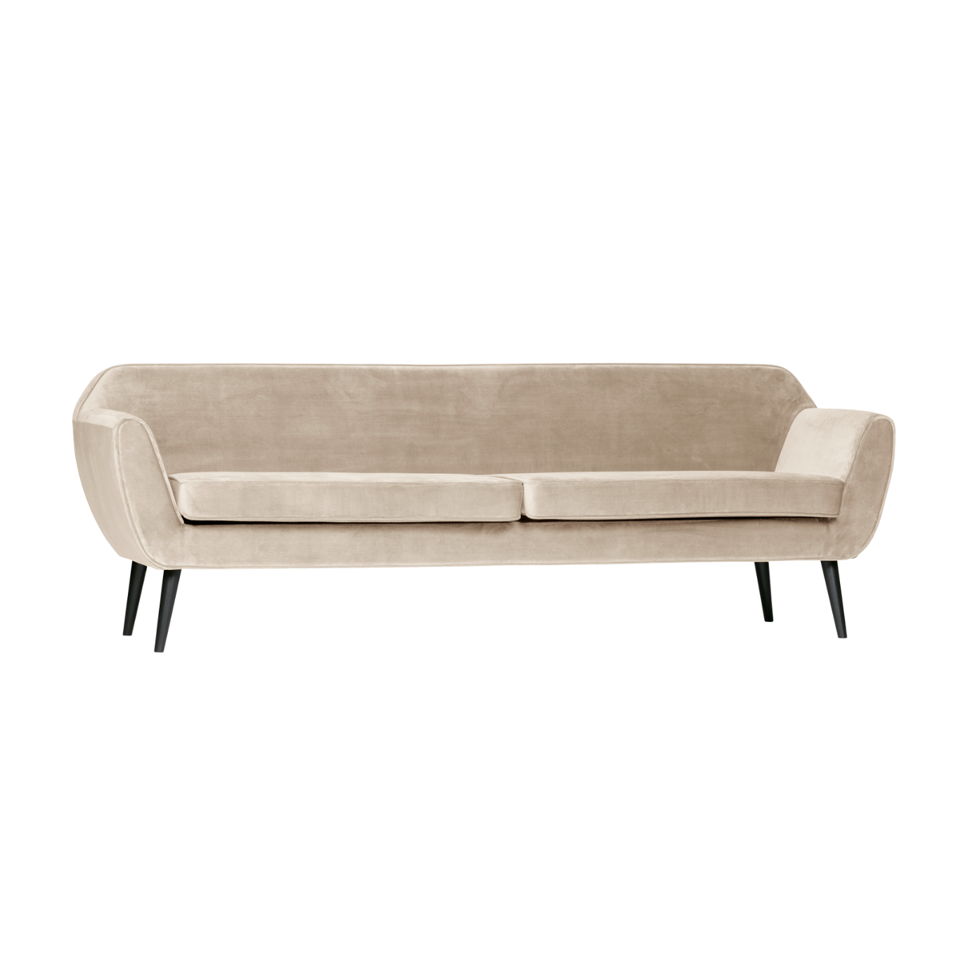 Sofa z jemného velúru pre 4 osoby ROCCO zlomená biela