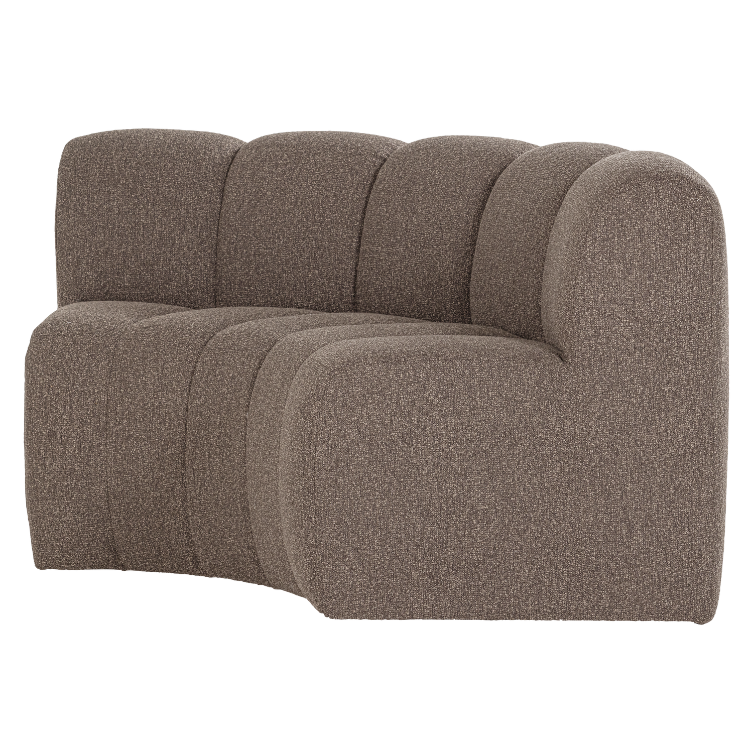 MOJO Modular Sofa - Brown Bouclé Curved Corner Element