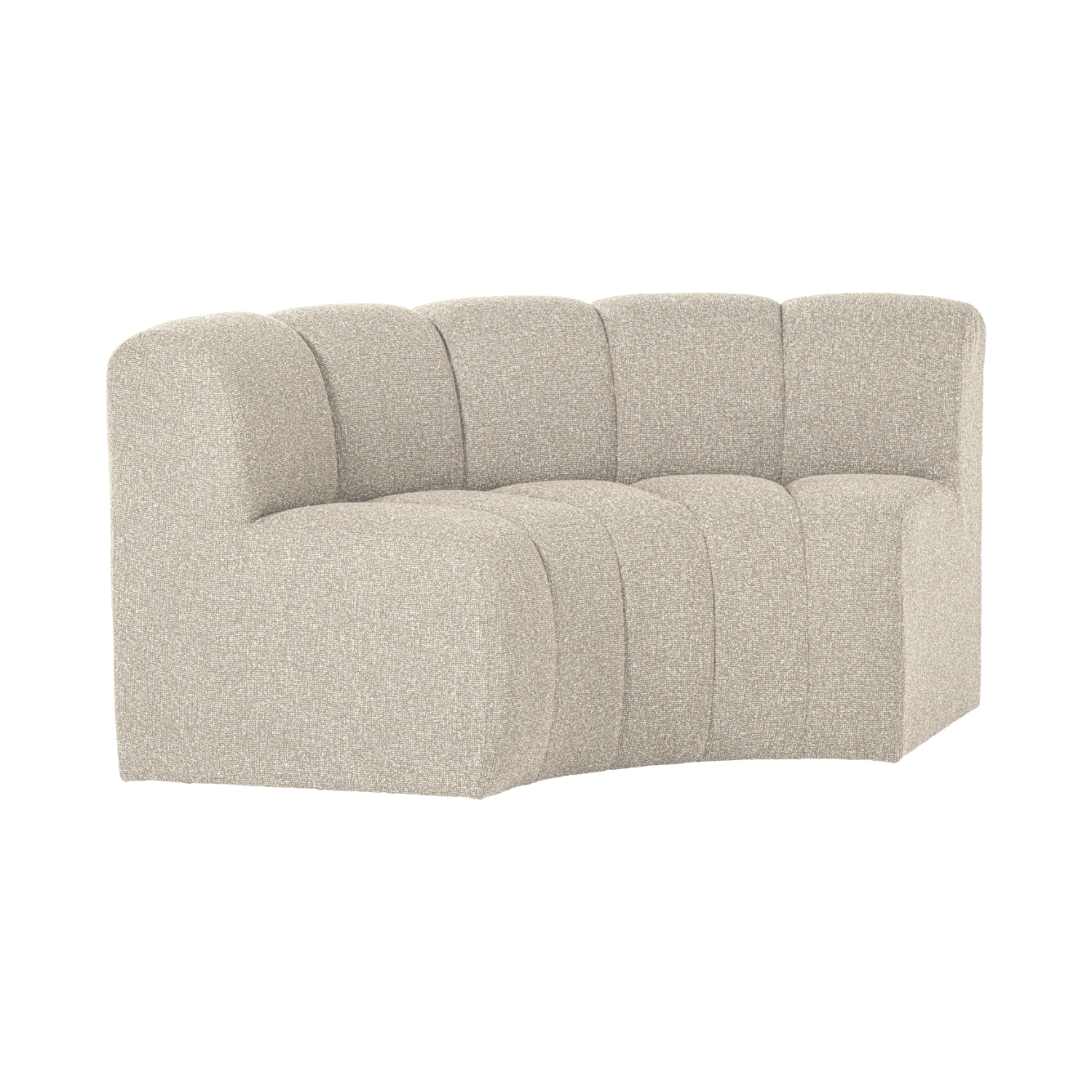 MOJO Modular Sofa - Curved Corner Element in Beige Bouclé