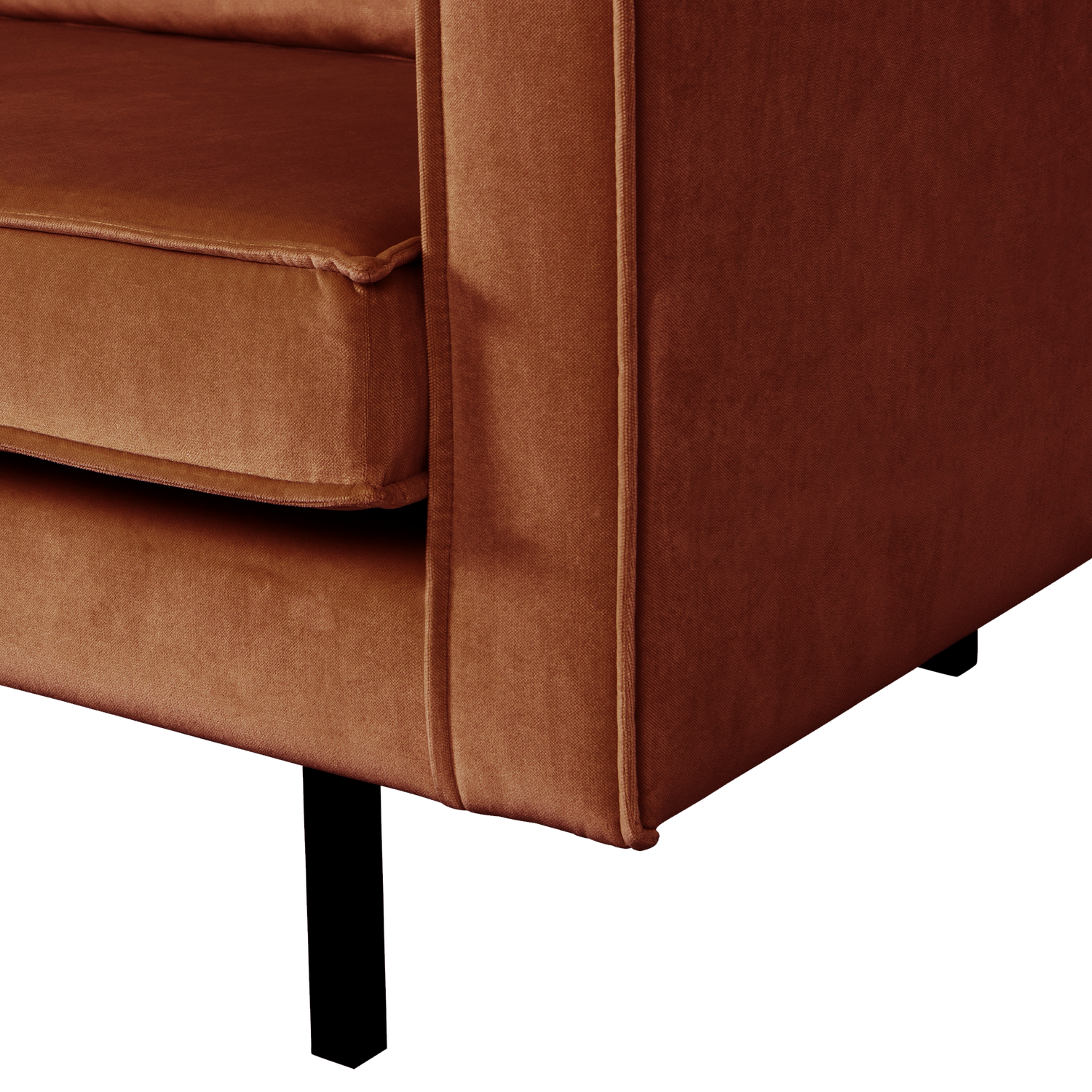 Velvet 2-Seater Sofa RODEO Rust