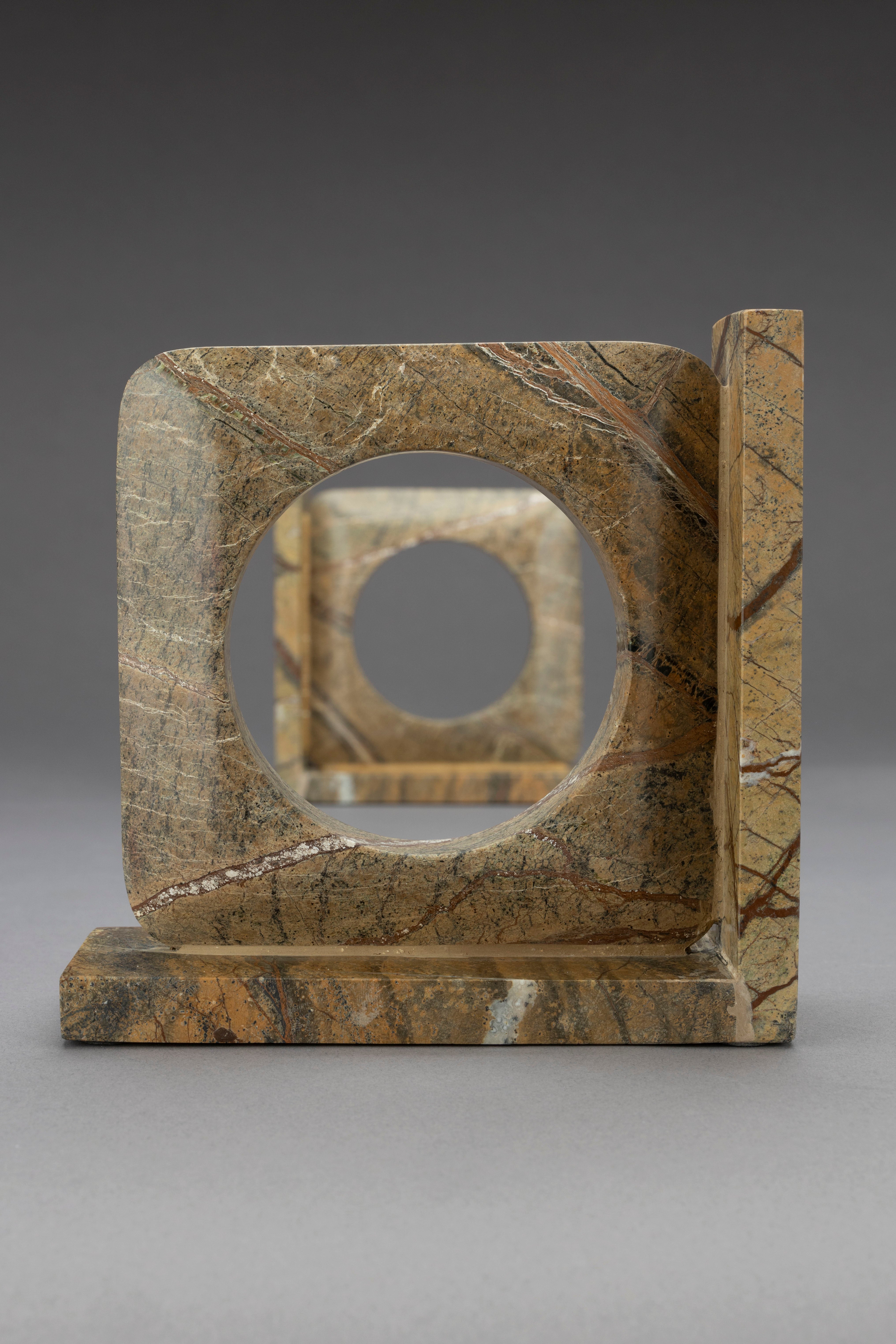 SATPURA Brown Marble Bookend Set