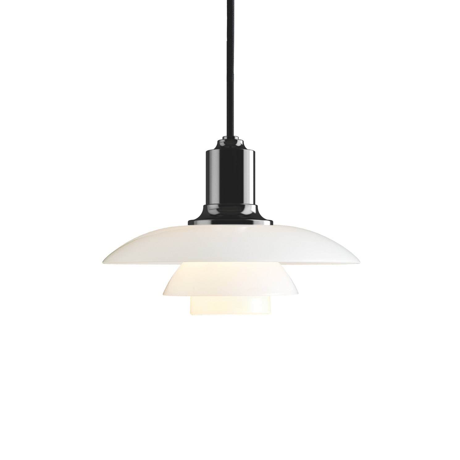 Závesná lampa PH 2/1 biela s čiernym povrchom