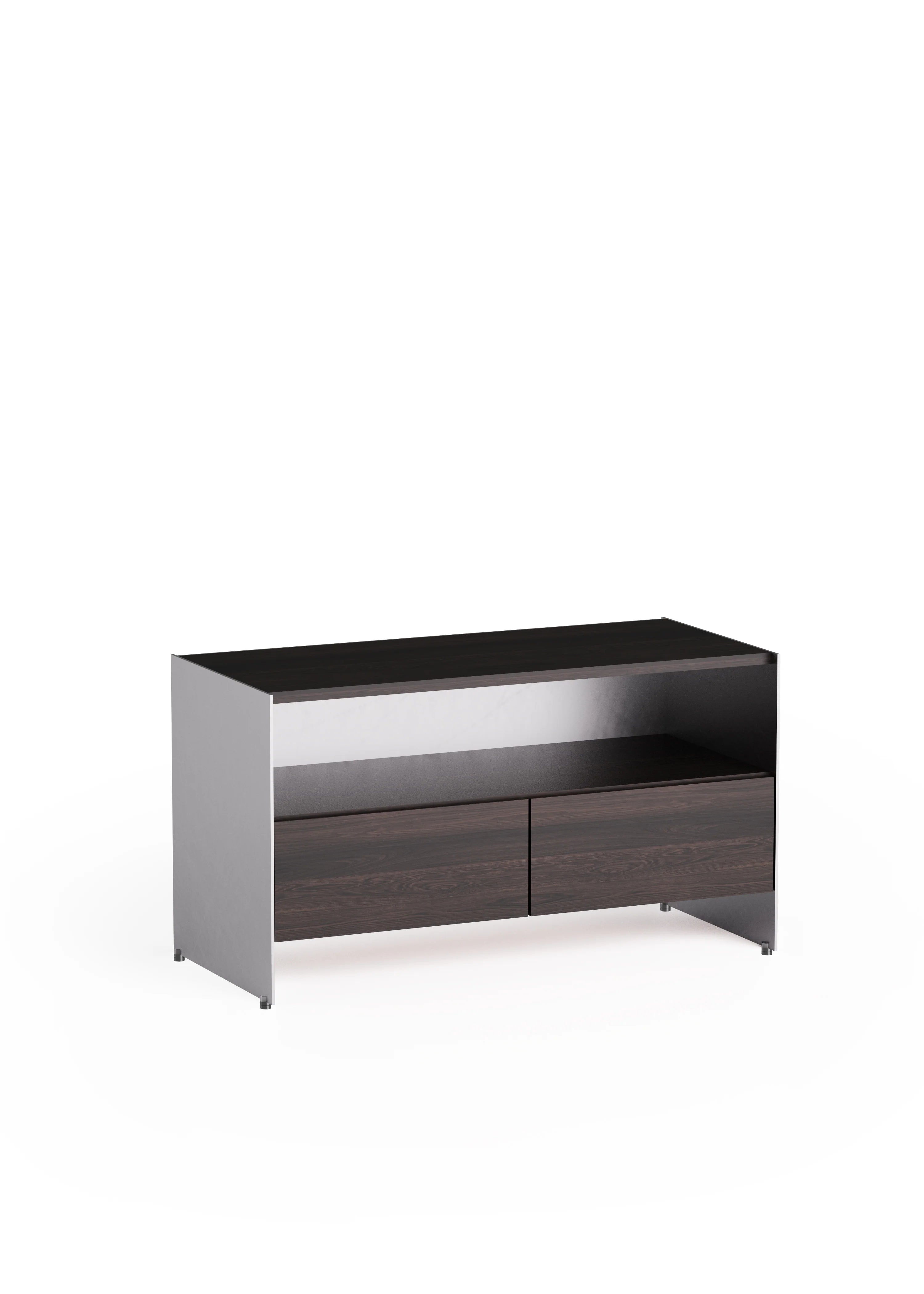 ALOOX 90 Cabinet in Ebony Oak Wood with Aluminum Finish
