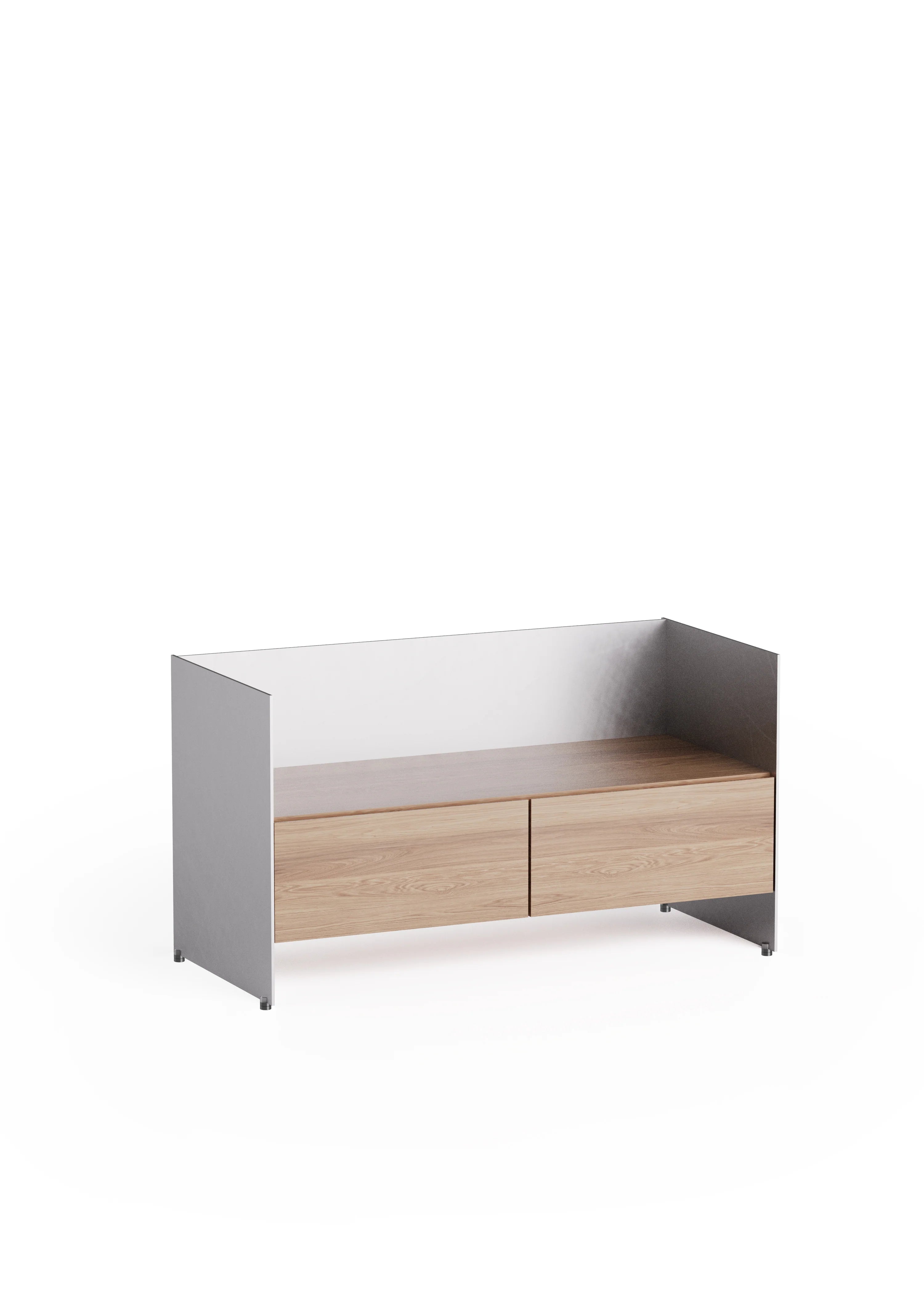 ALOOX 90 Cabinet in Oak Wood with Aluminum Finish