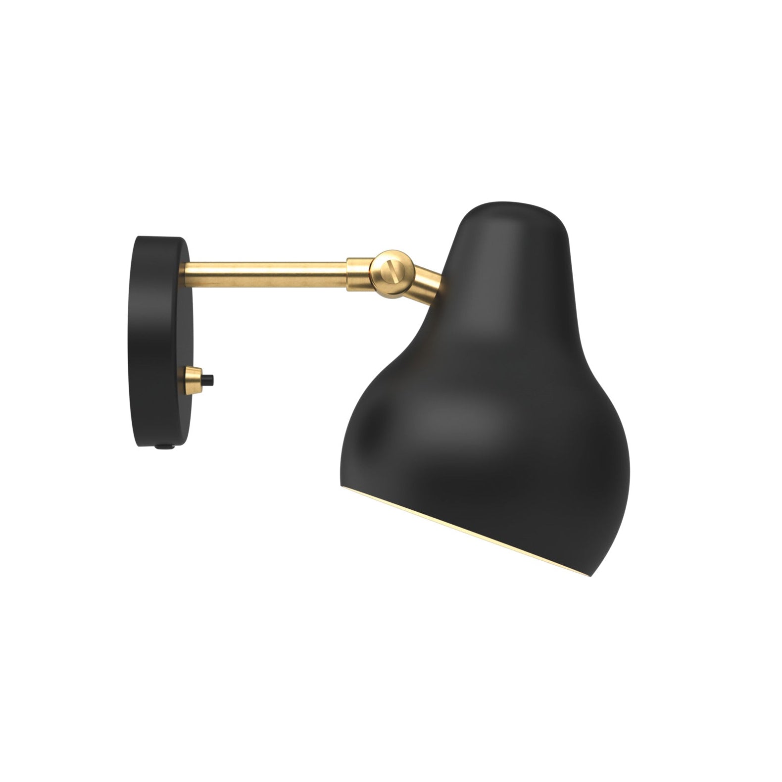 VL 38 Wall Lamp Black with Gold Finish