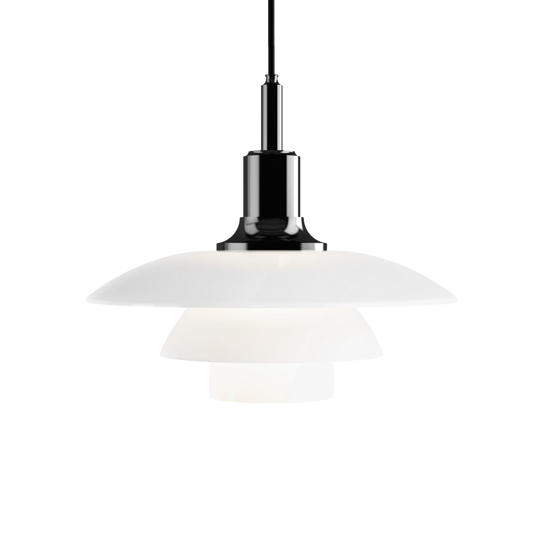 Závesná lampa PH 3½-3 biela s čiernym povrchom