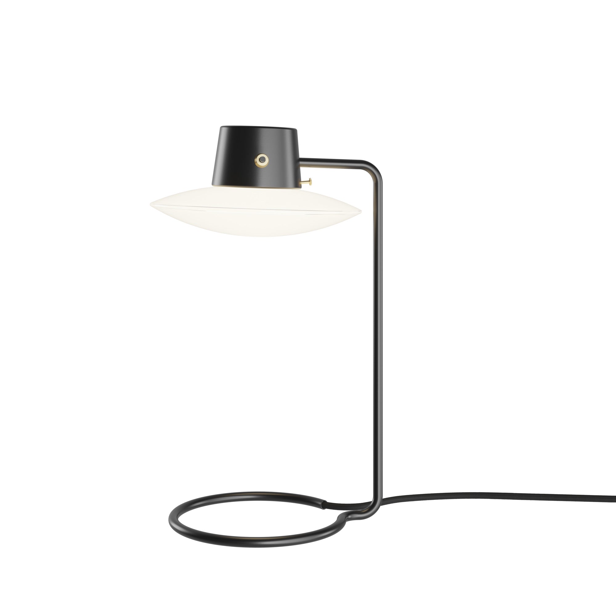 AJ OXFORD black table lamp with white finish