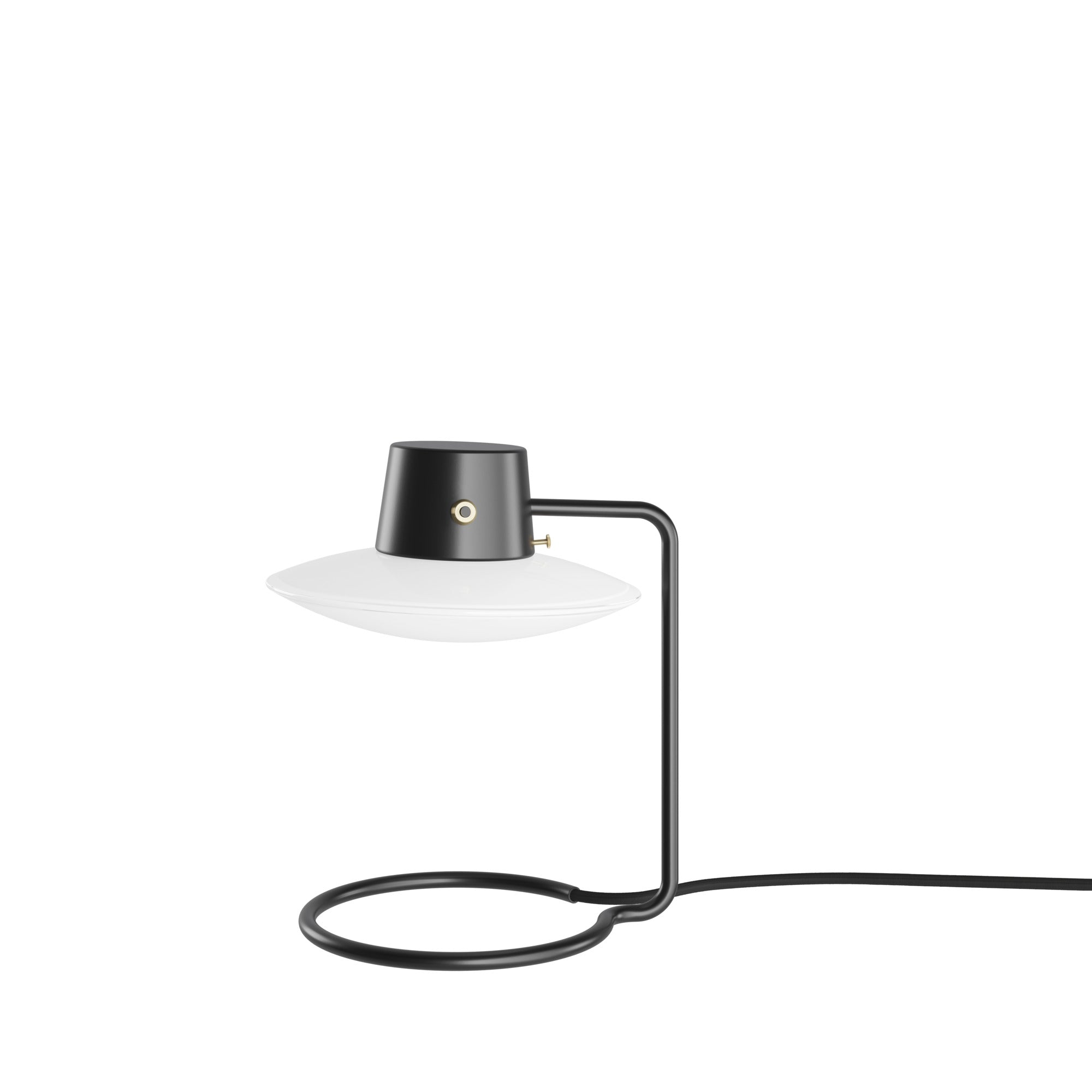 AJ OXFORD black table lamp with white finish