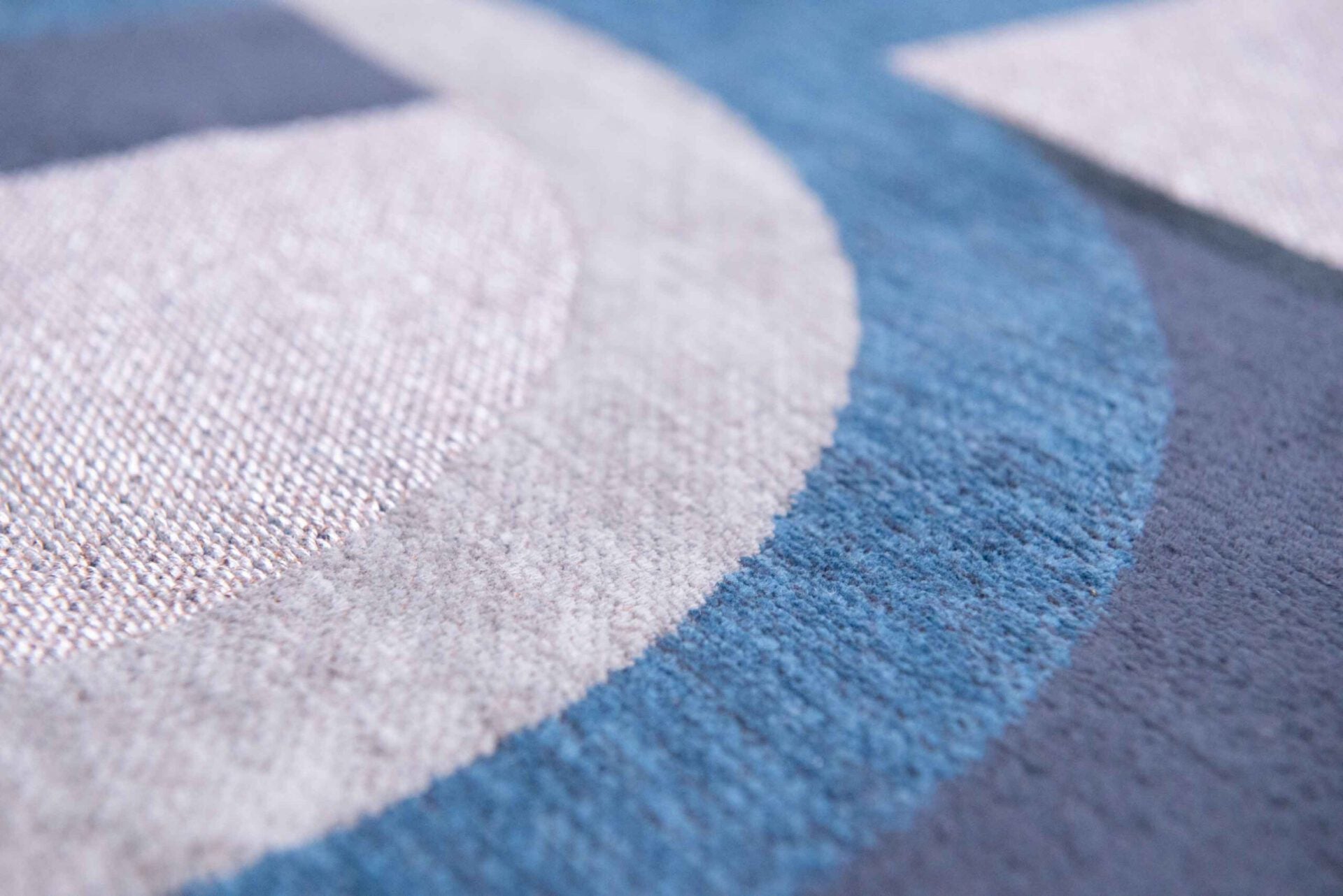 Kruhový koberec MODULE CAMEL BLUE béžovo-modrý