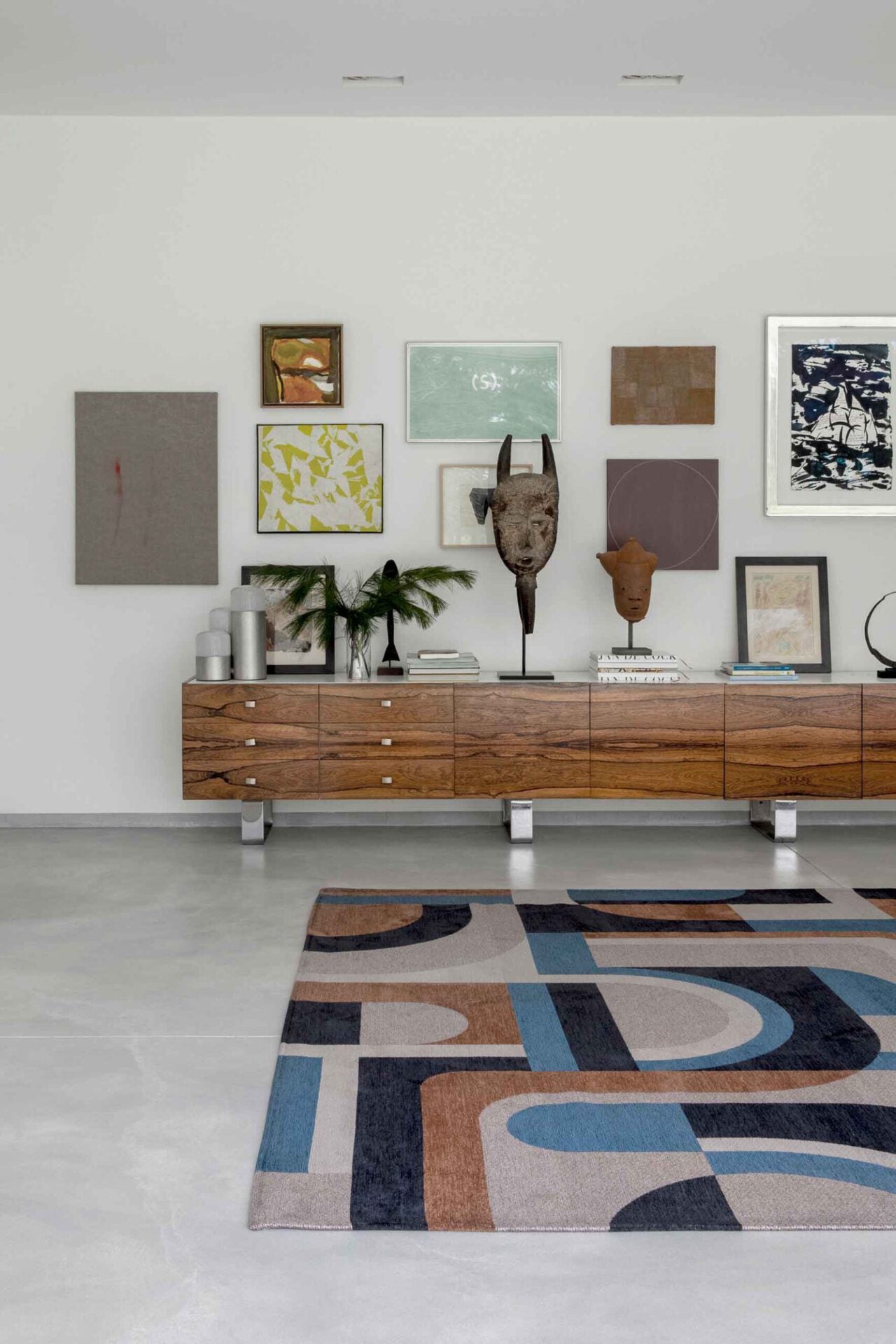 Camel Blue Beige-Blue Module rug