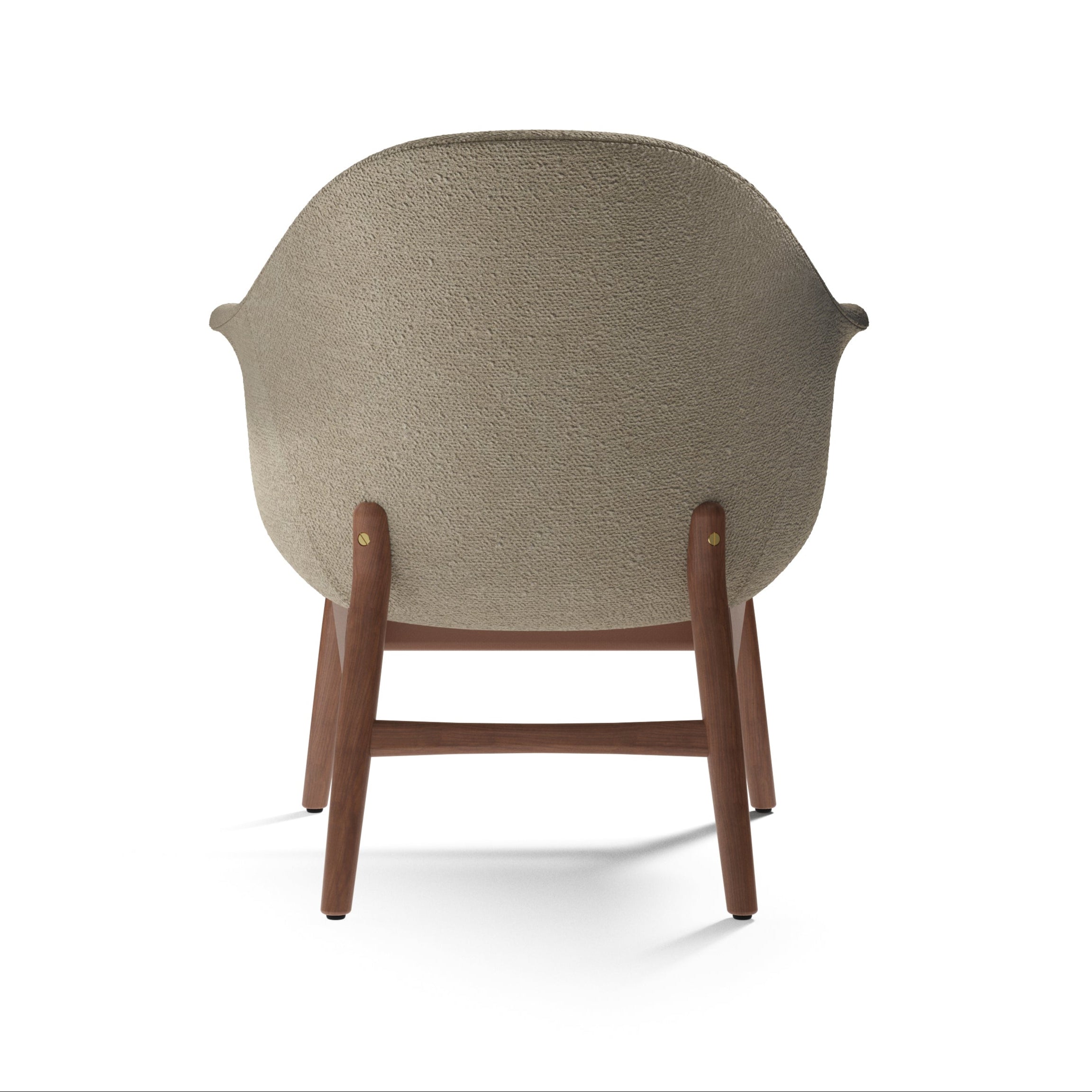 HARBOUR beige armchair with walnut base