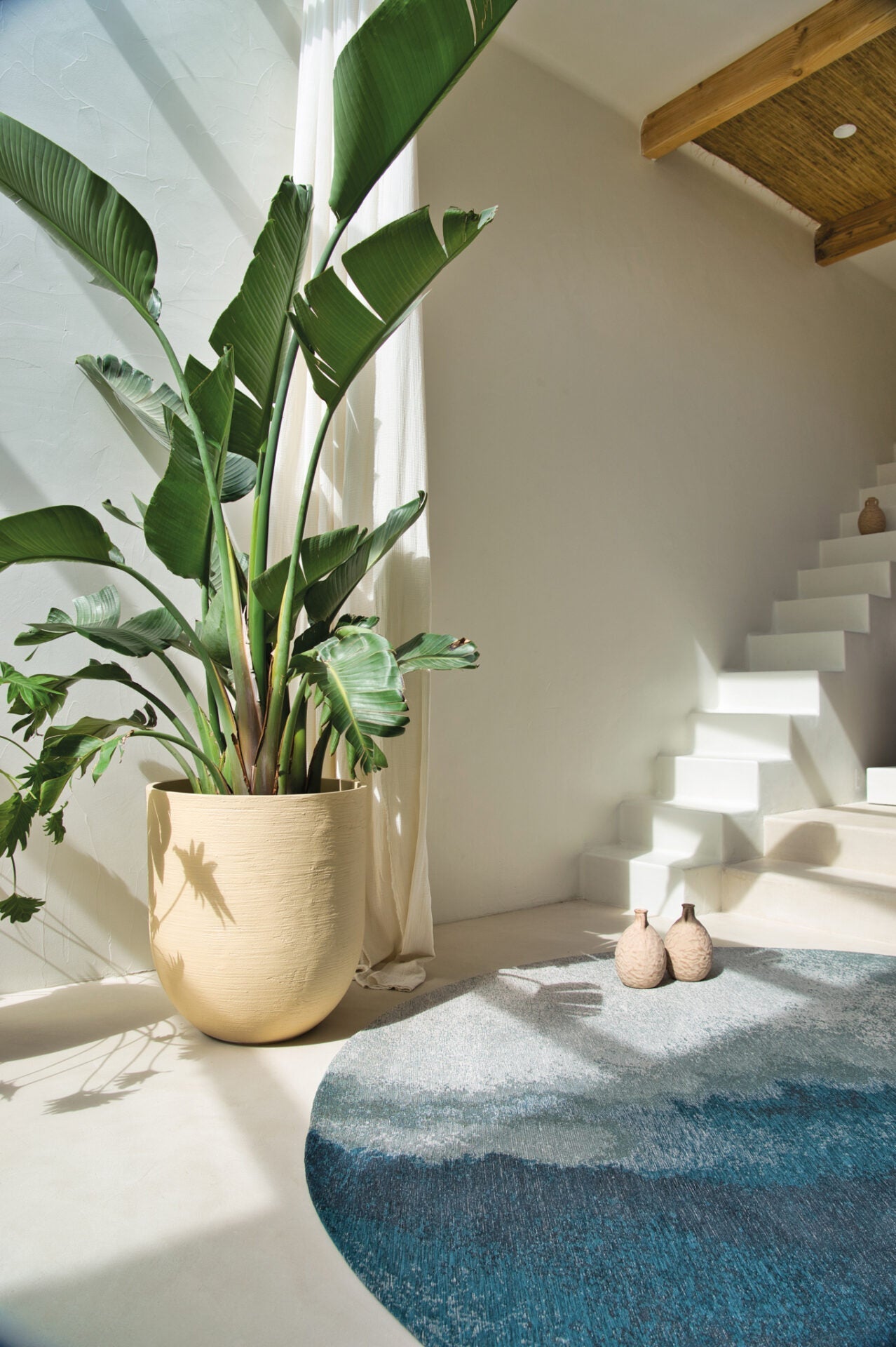 Kruhový koberec LAGOON INKJET modrý