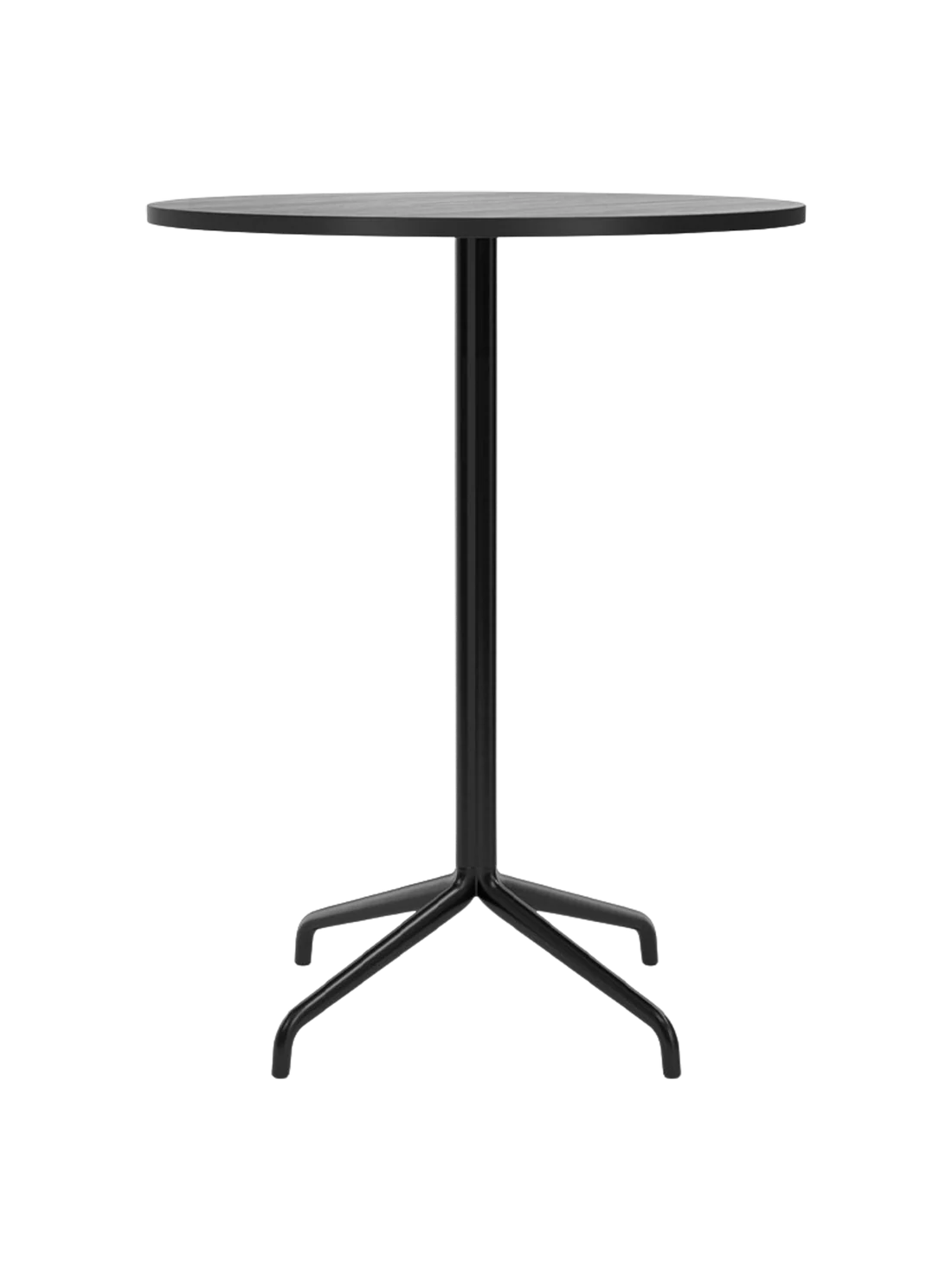 HARBOUR black round bar table oak veneer