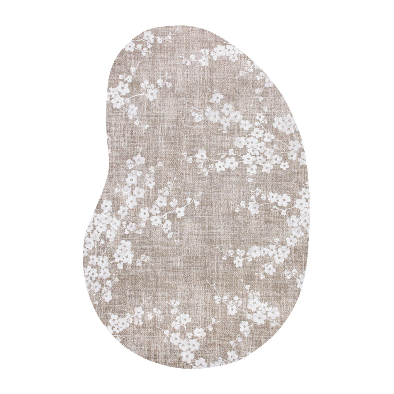 Okrúhly koberec SAKURA béžový s bielou