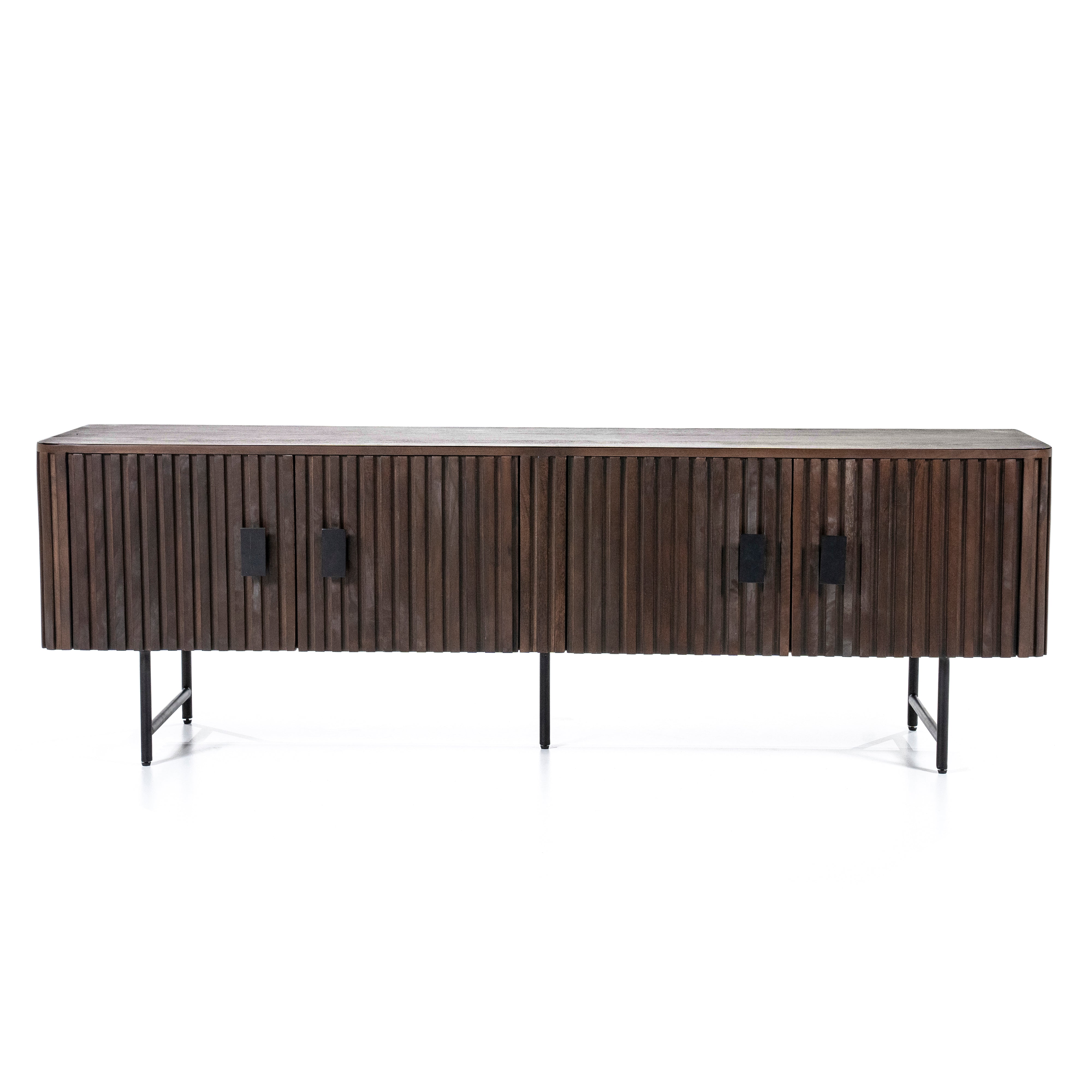 REMI TV cabinet dark brown mango wood