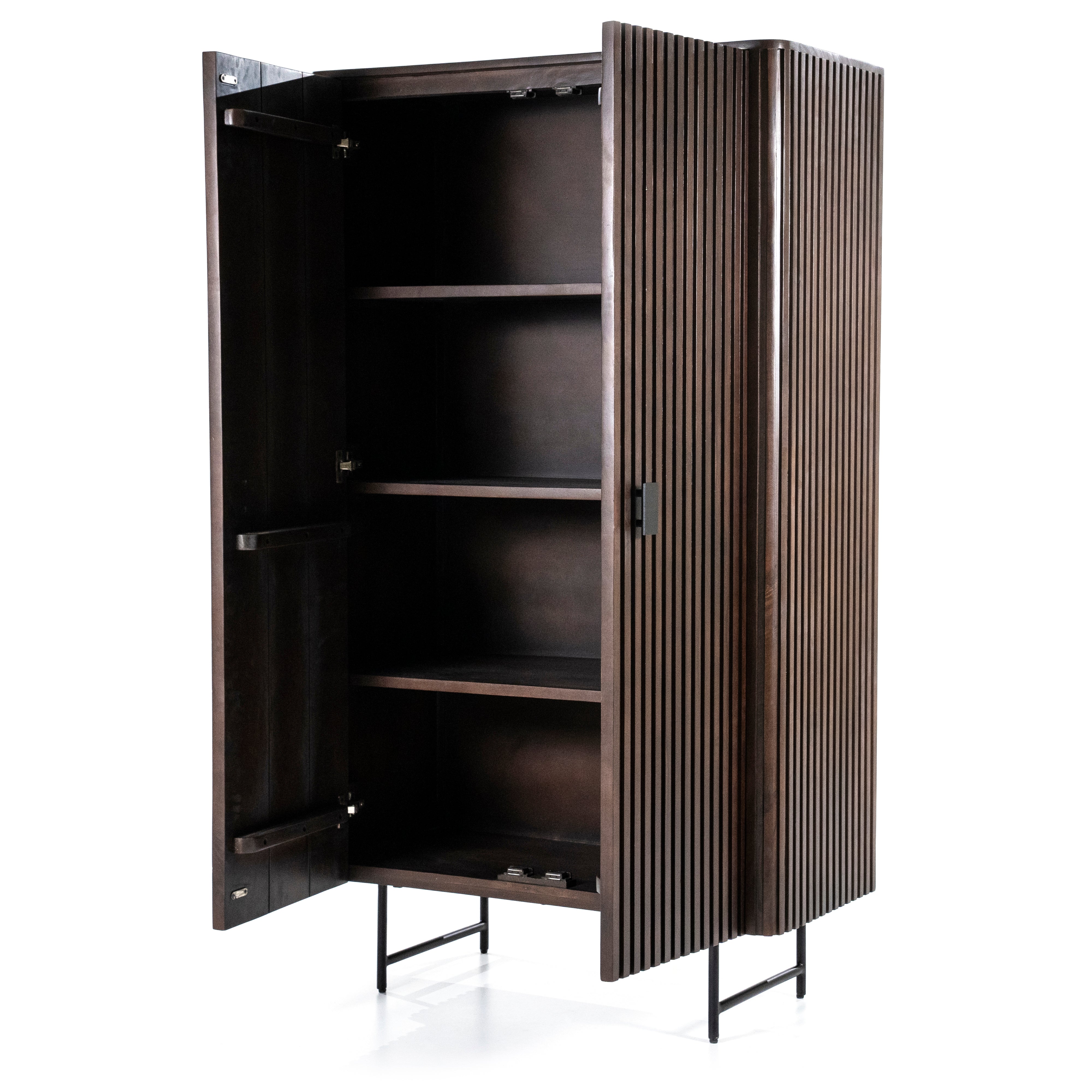 REMI wardrobe dark brown mango wood
