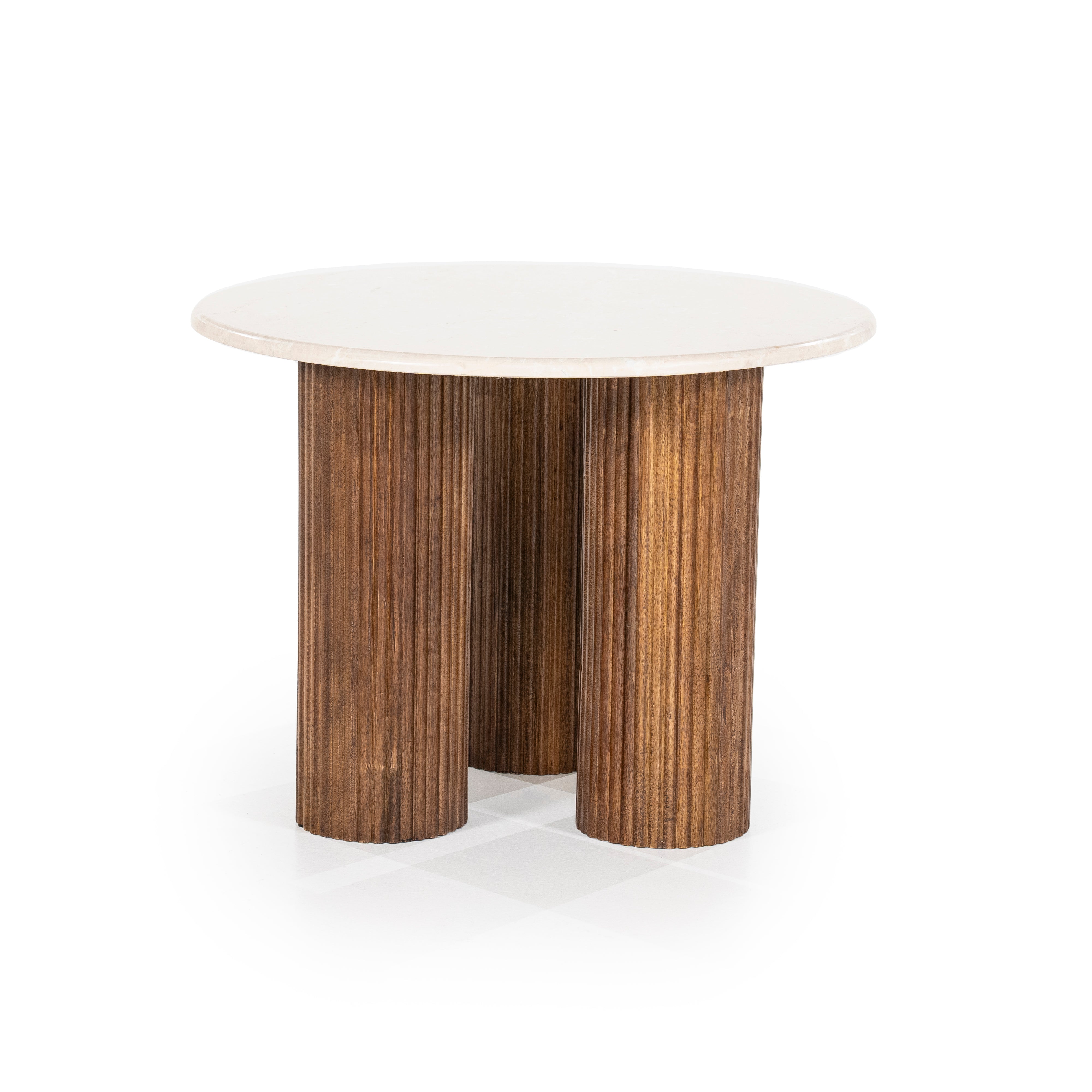 XAVI side table made of mango wood with a marble top