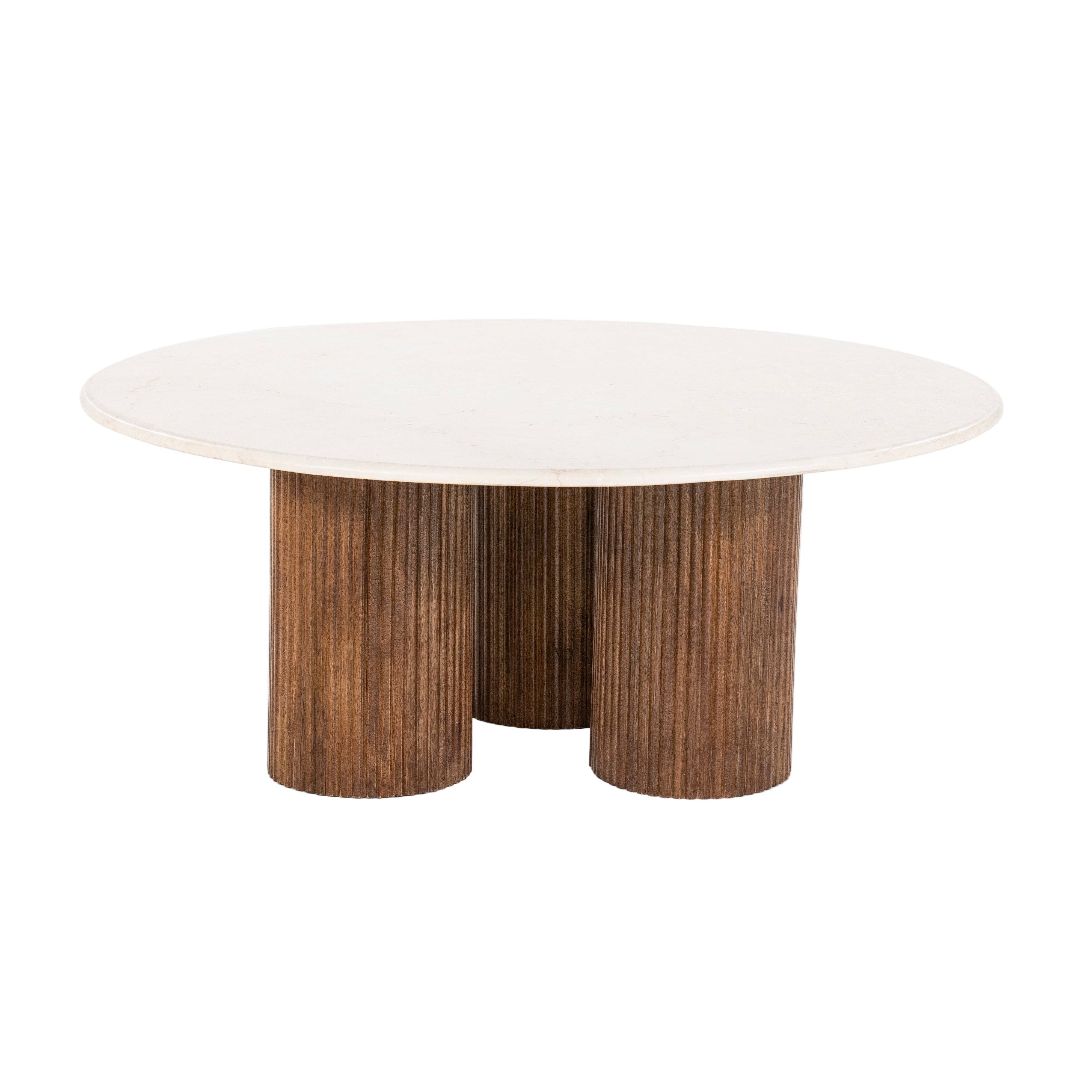 XAVI coffee table made of mango wood with a marble top