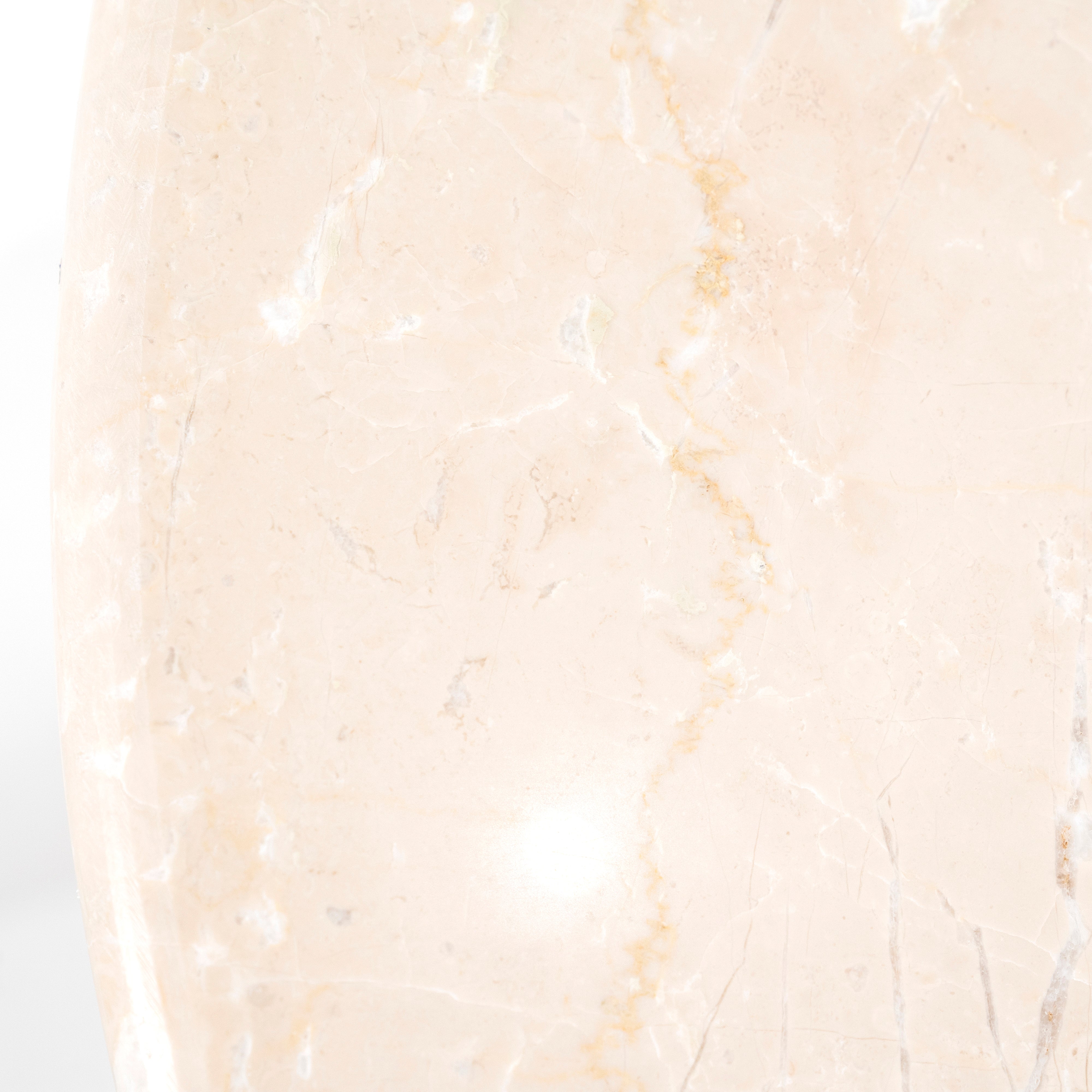 SARA light beige travertine side table with mango wood