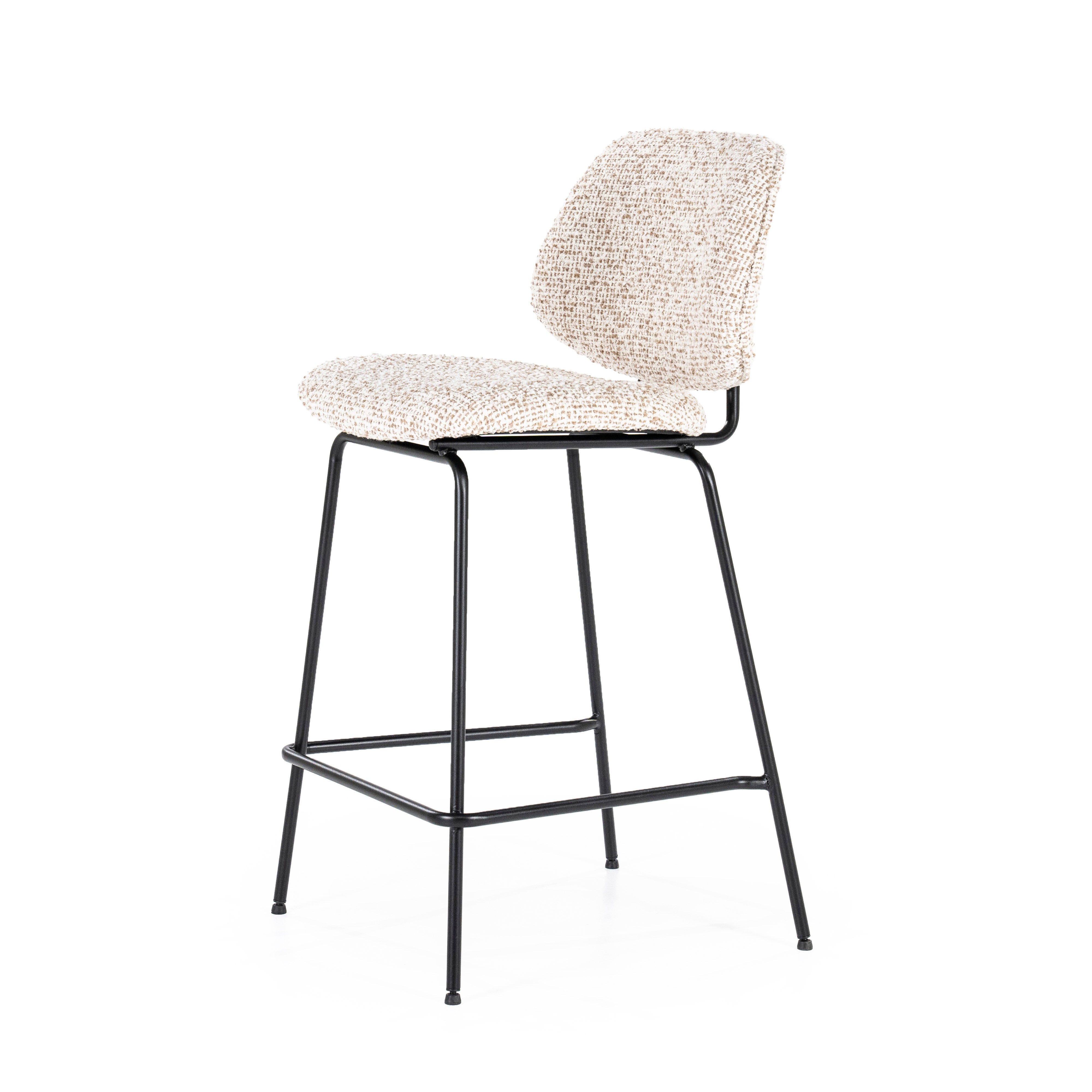 Beige JON stool with a black base