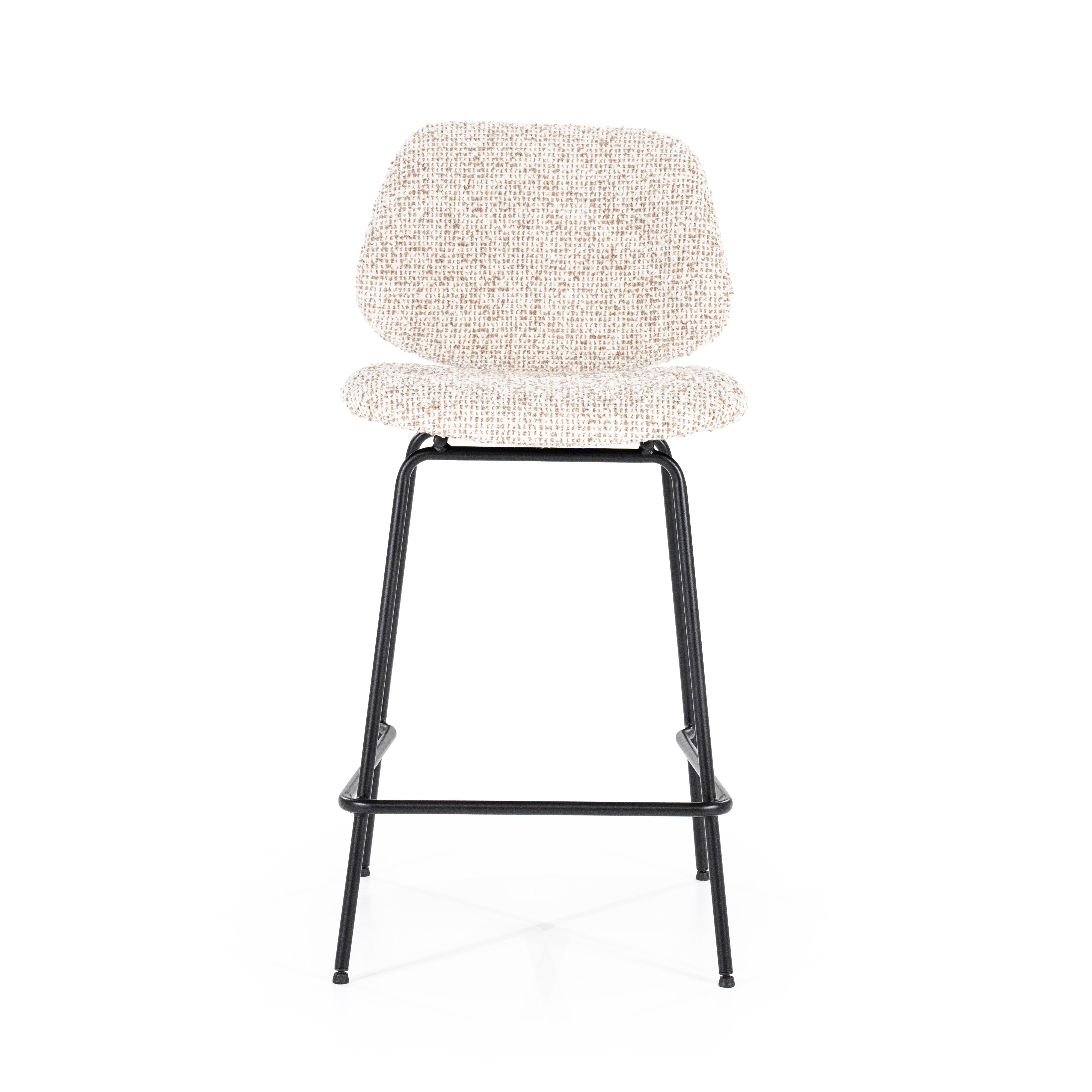 Beige JON stool with a black base