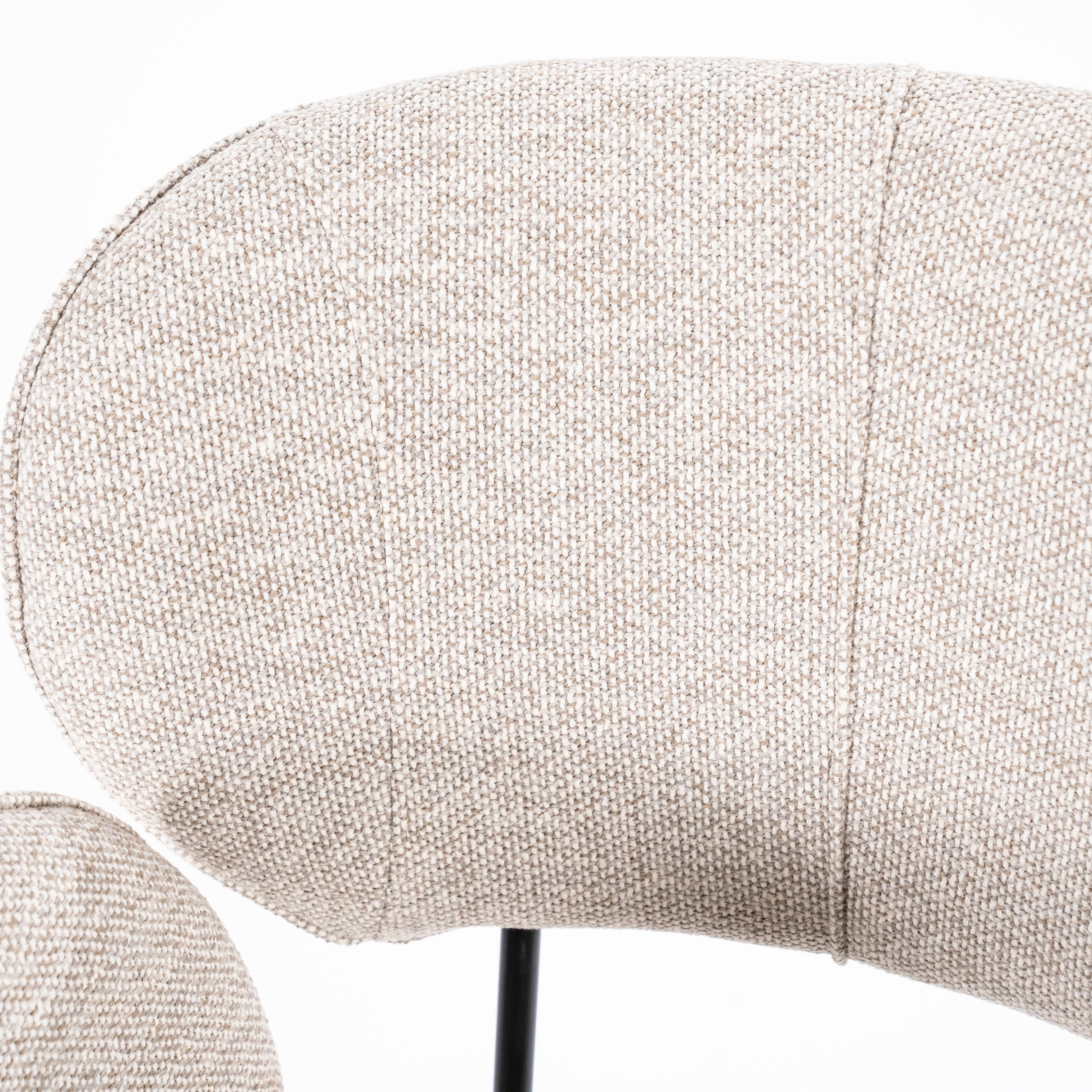ROSALIN Chair Beige with Black Base