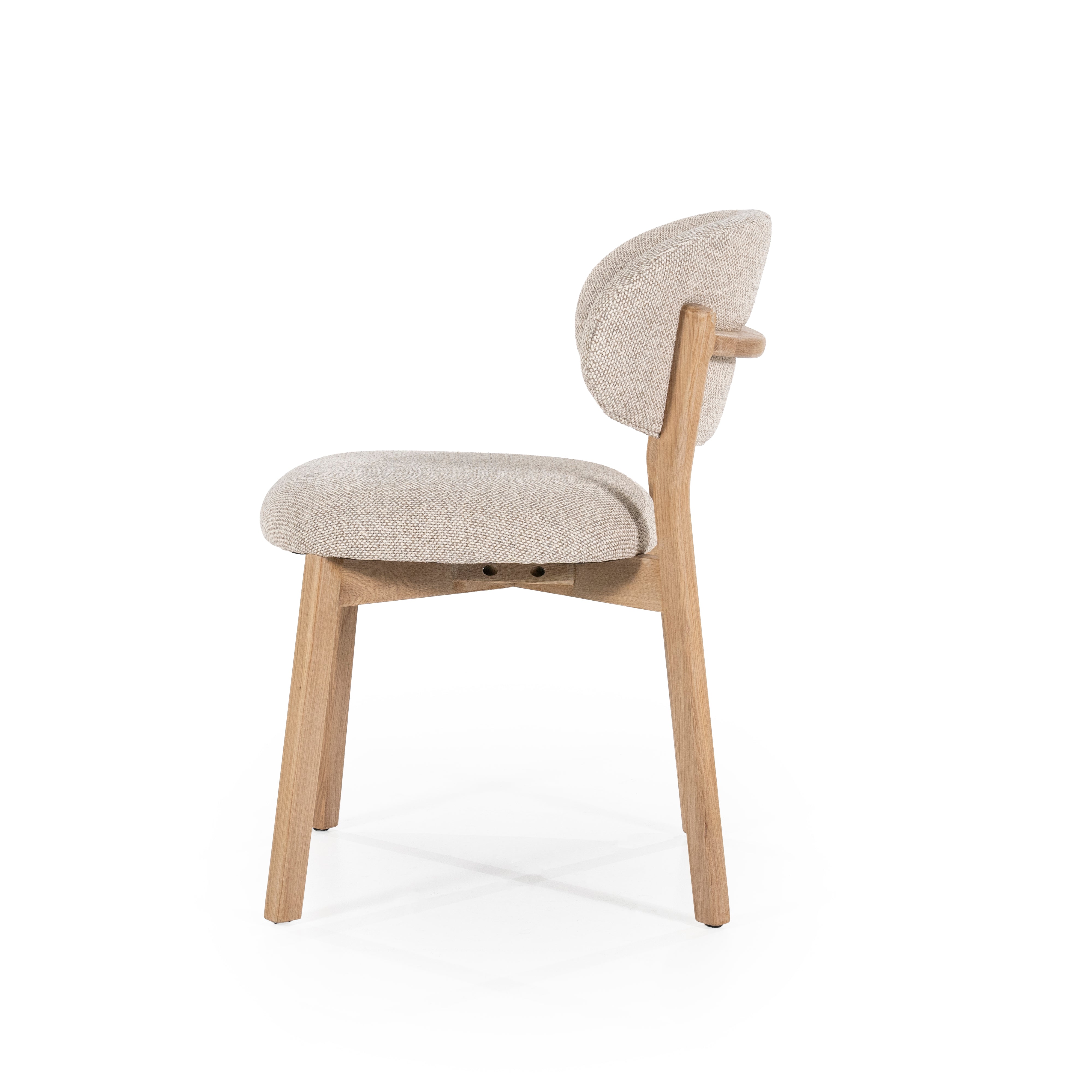 Stolička MIKKY taupe s dubovým podstavcom