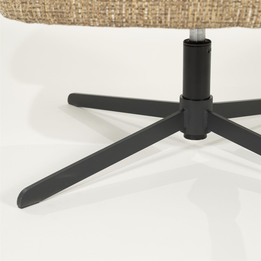 Otočný kreslo CONNOR horčicovo hnedé s čiernym podstavcom