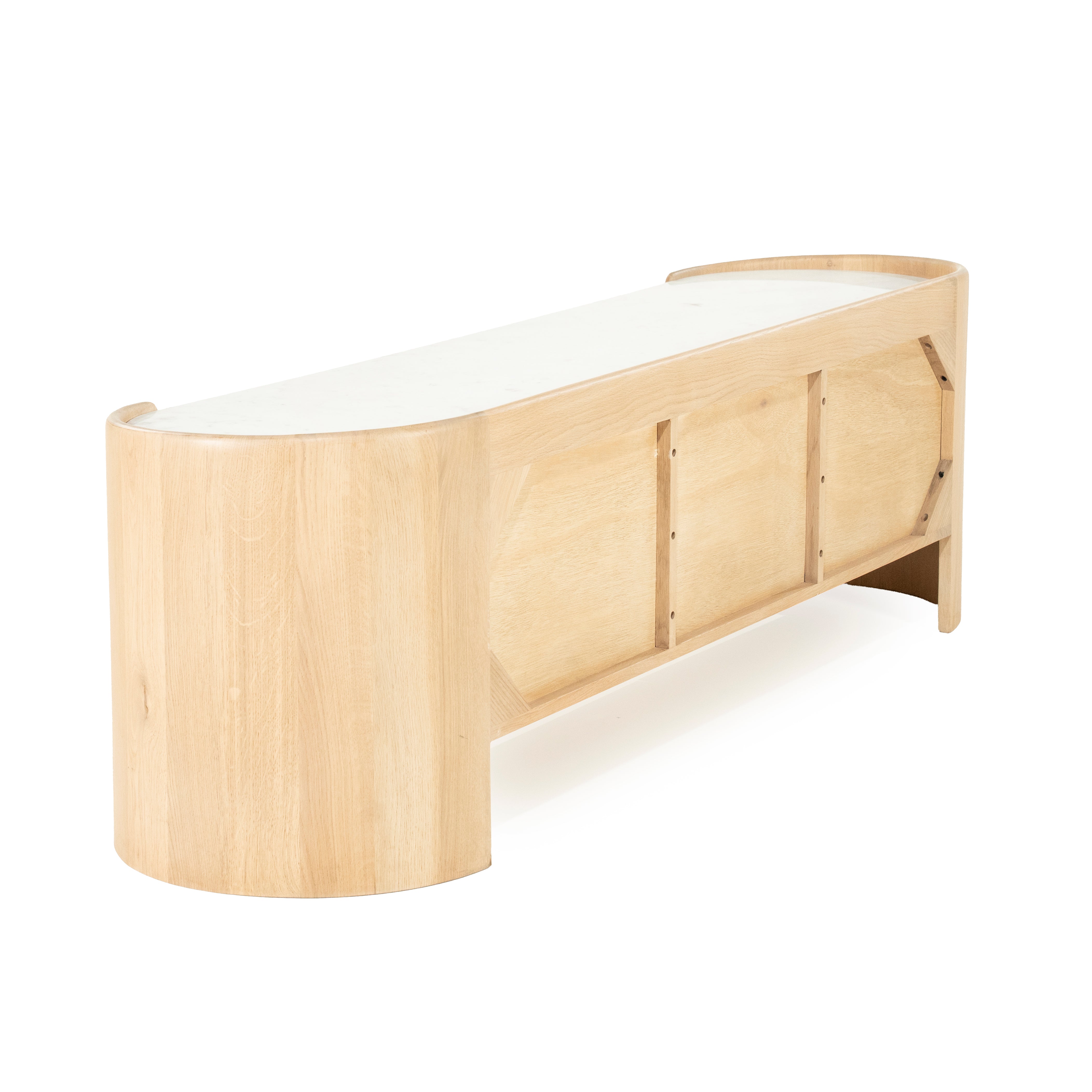 Televízna skrinka DON z dubového dreva s mramorovou doskou