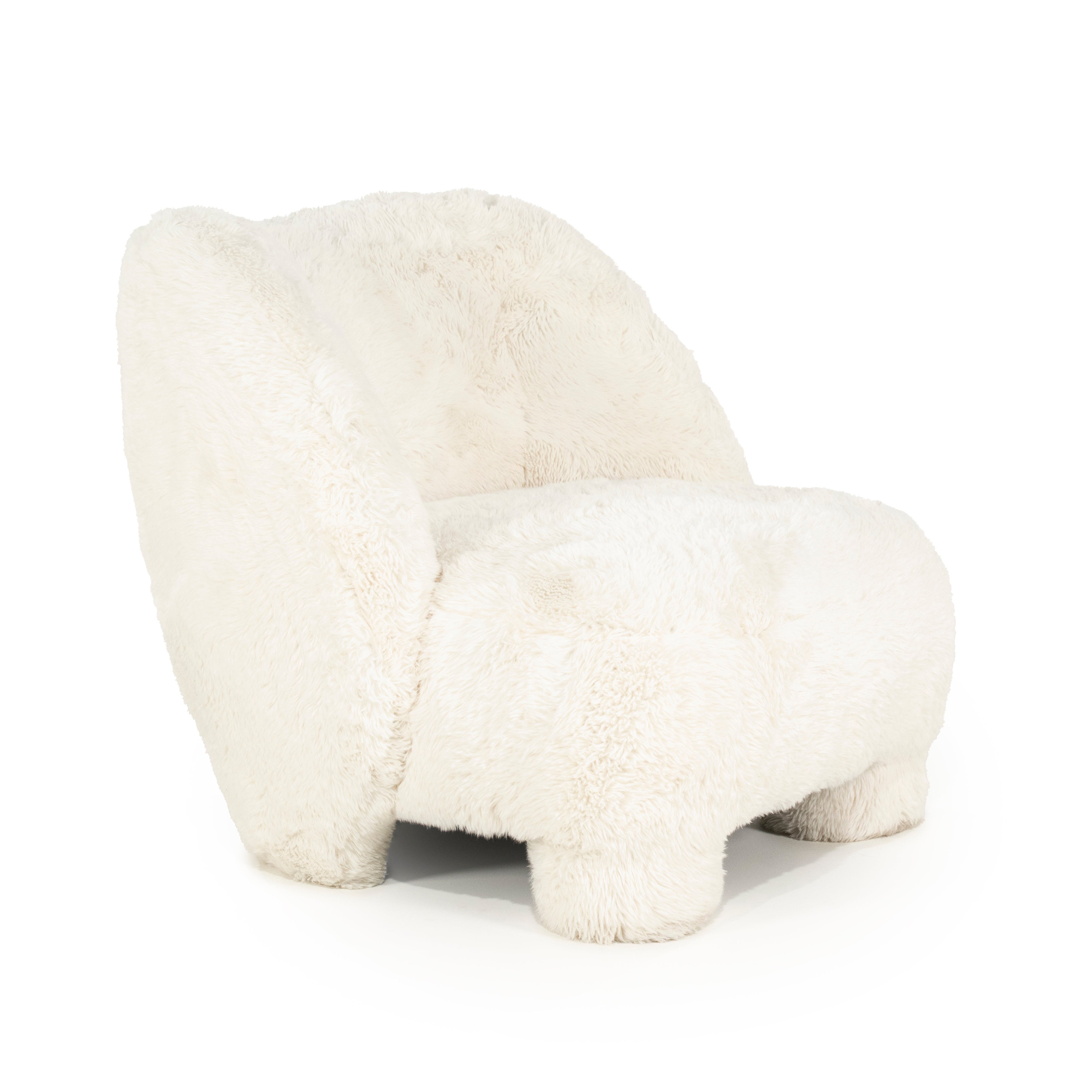 SAMSON Cream Fur Armchair