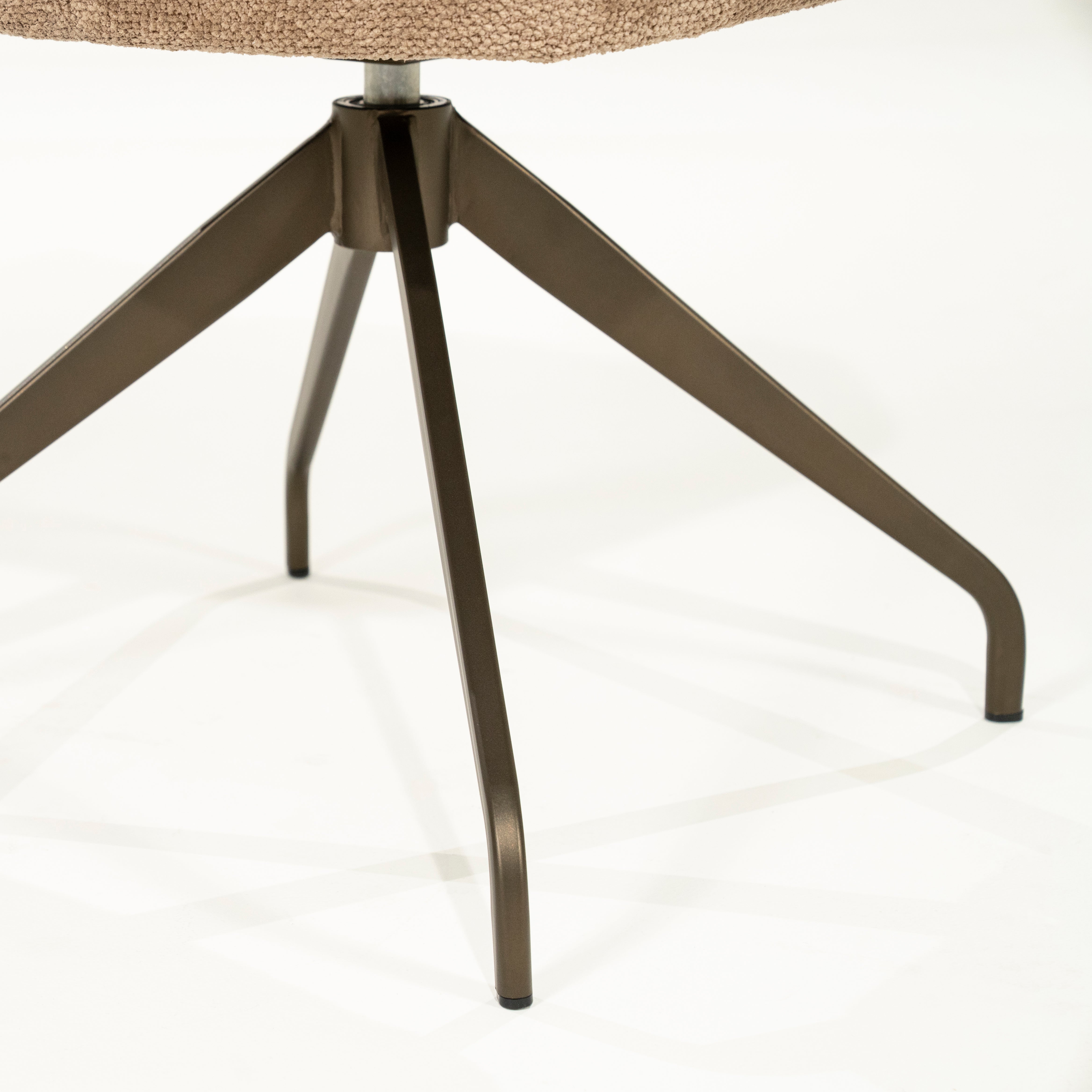 HUGO taupe swivel chair with dark brown base