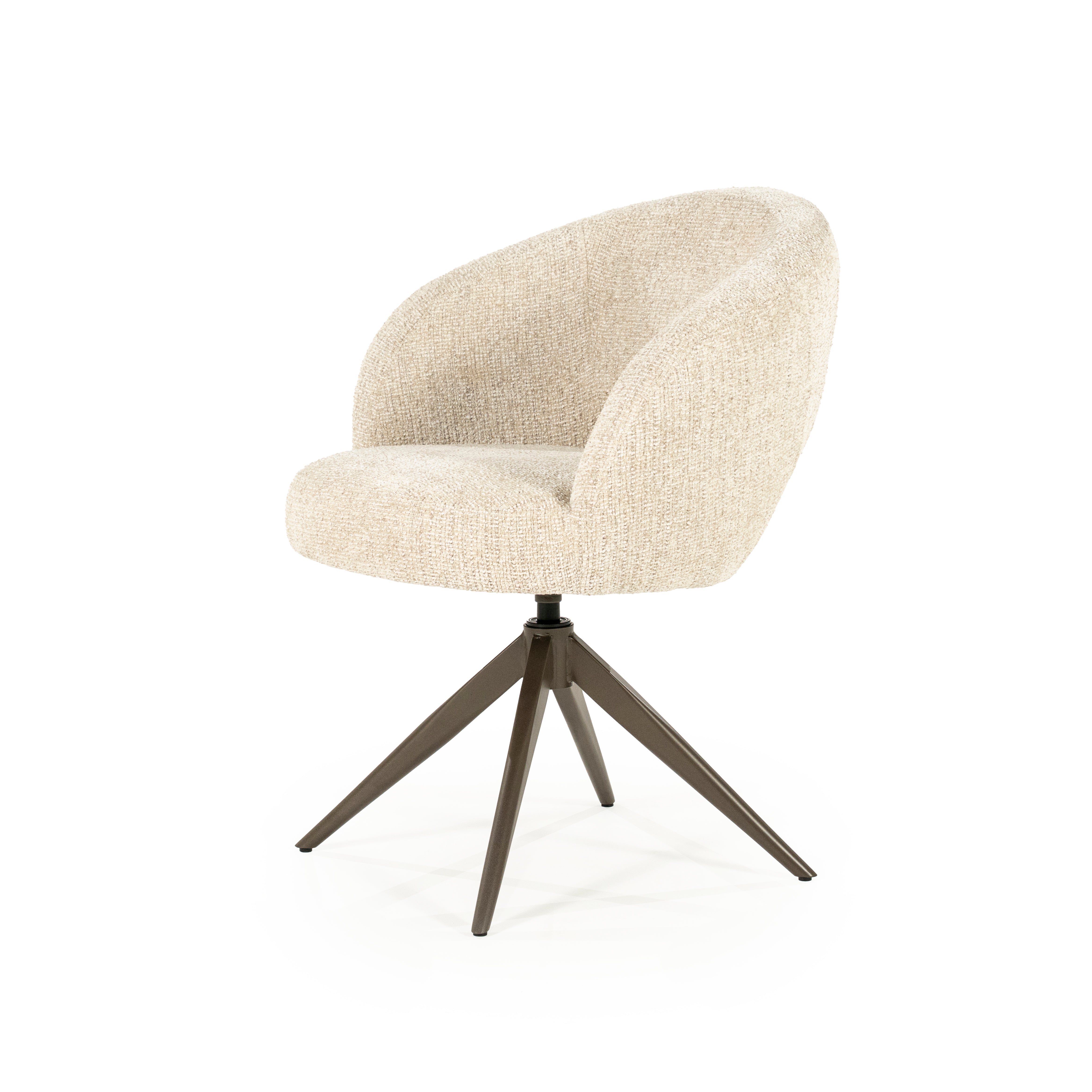 Otočné kreslo ALISSA béžové s tmavohnedým podstavcom