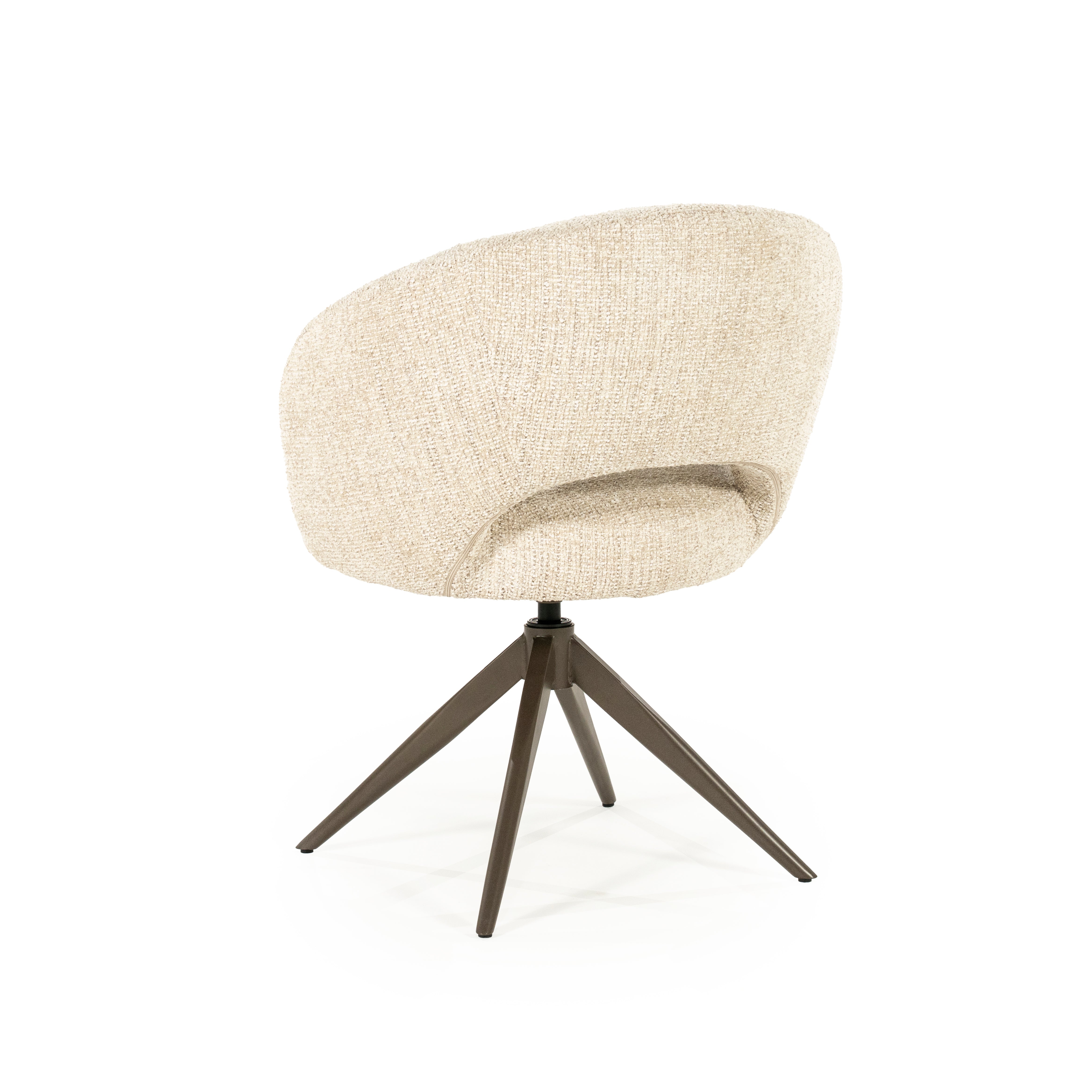 Otočné kreslo ALISSA béžové s tmavohnedým podstavcom