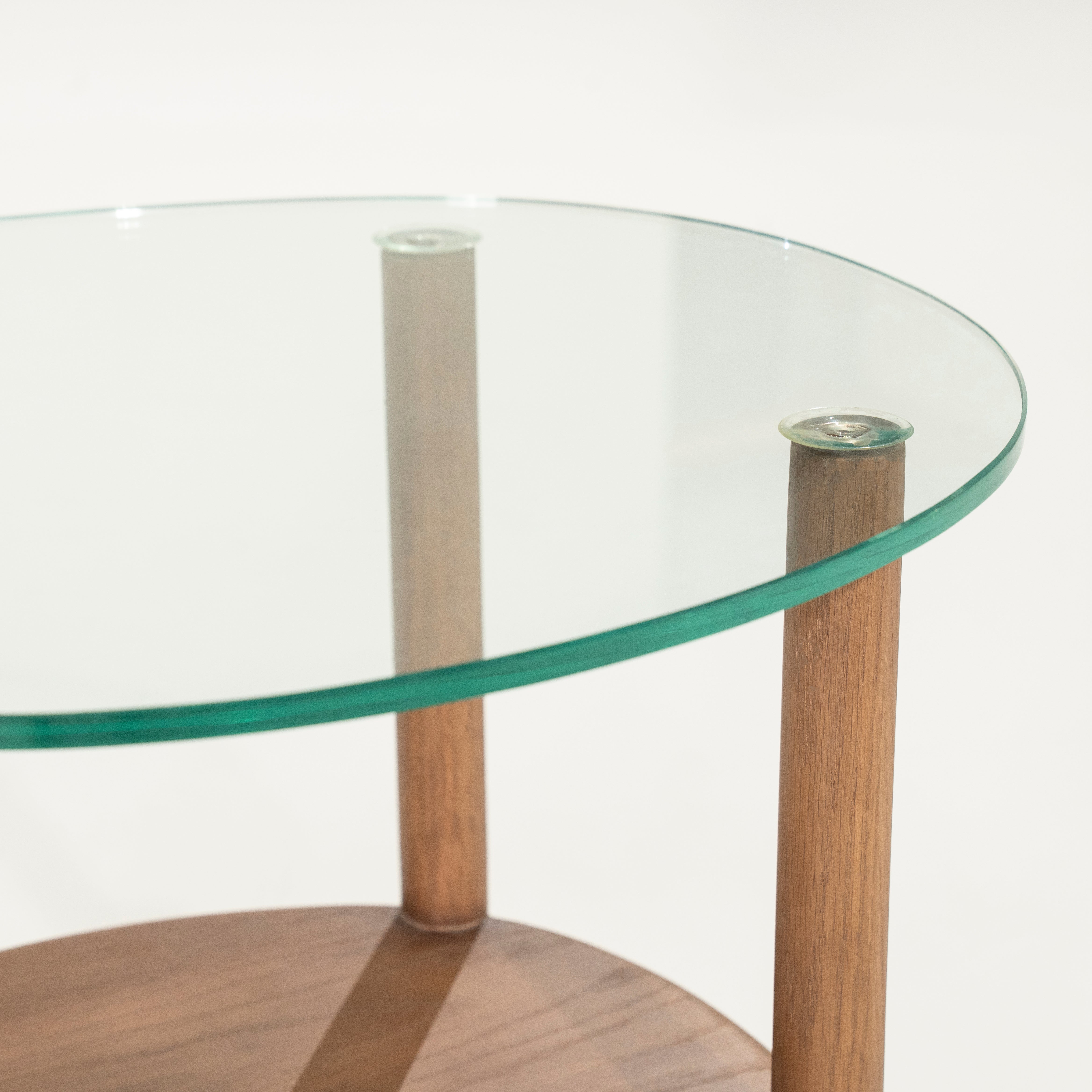 CLEO Side Table Dark Oak Wood with Glass Top