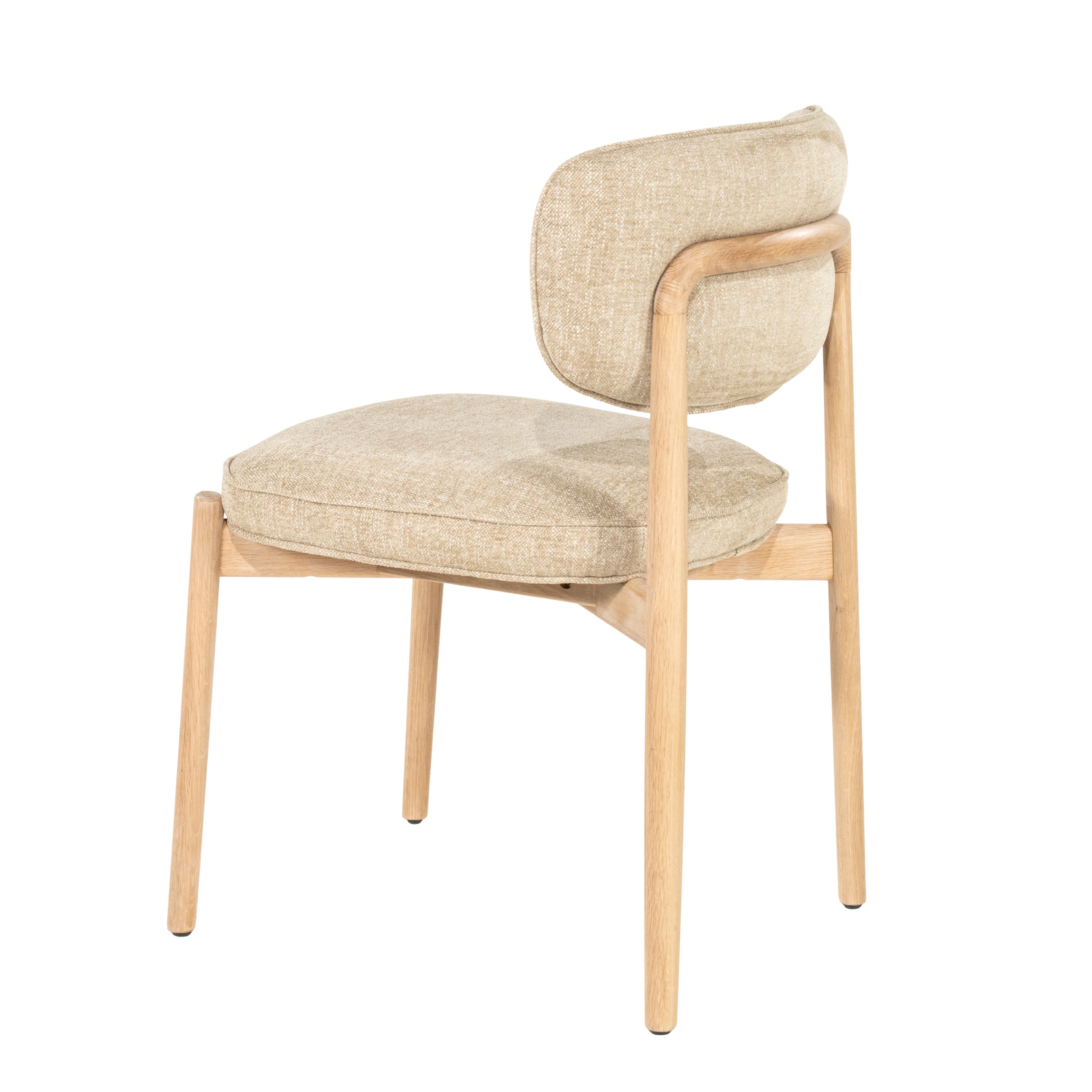 RUNE Chair in Beige with a Light Oak Base