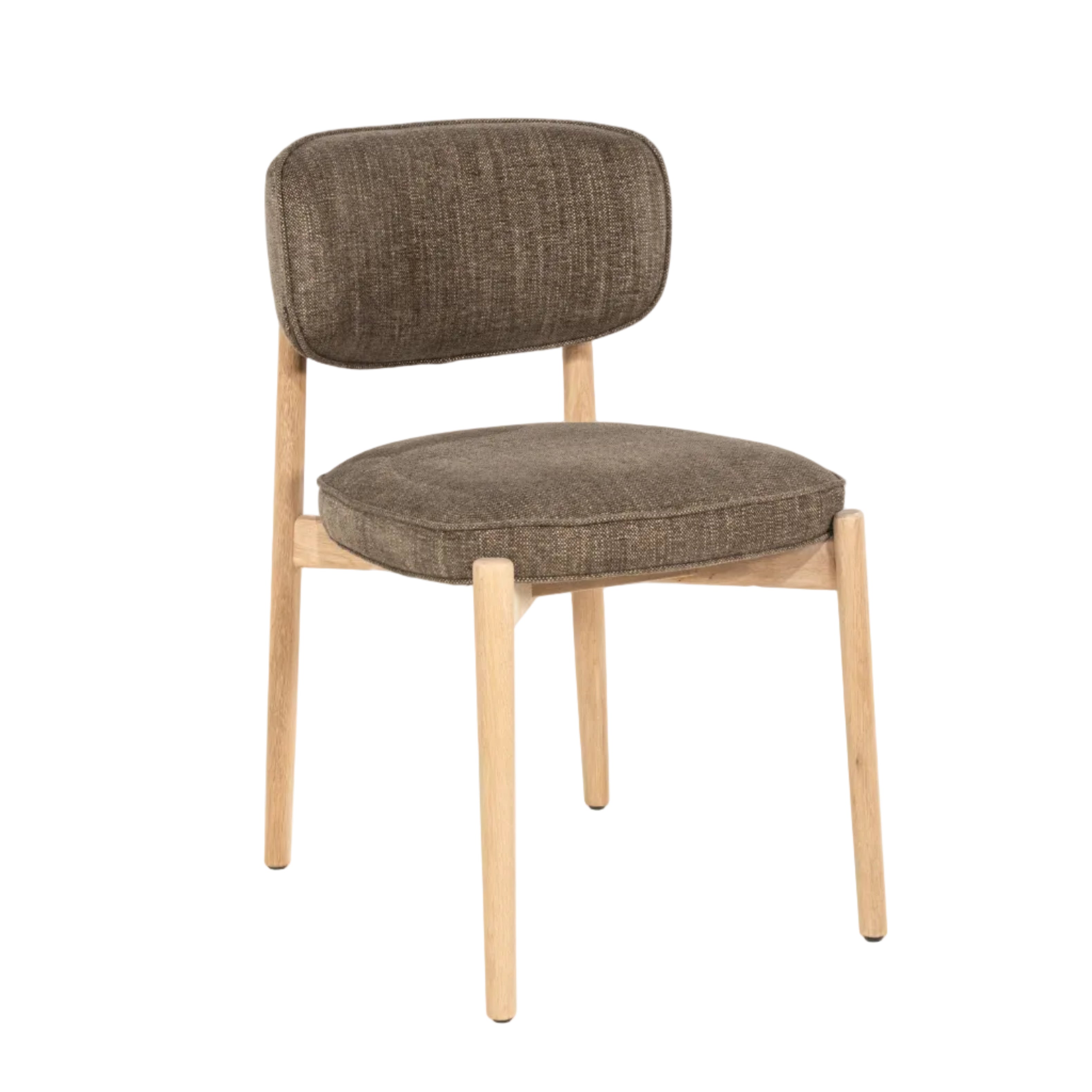 RUNE Chair in brown with a light oak base