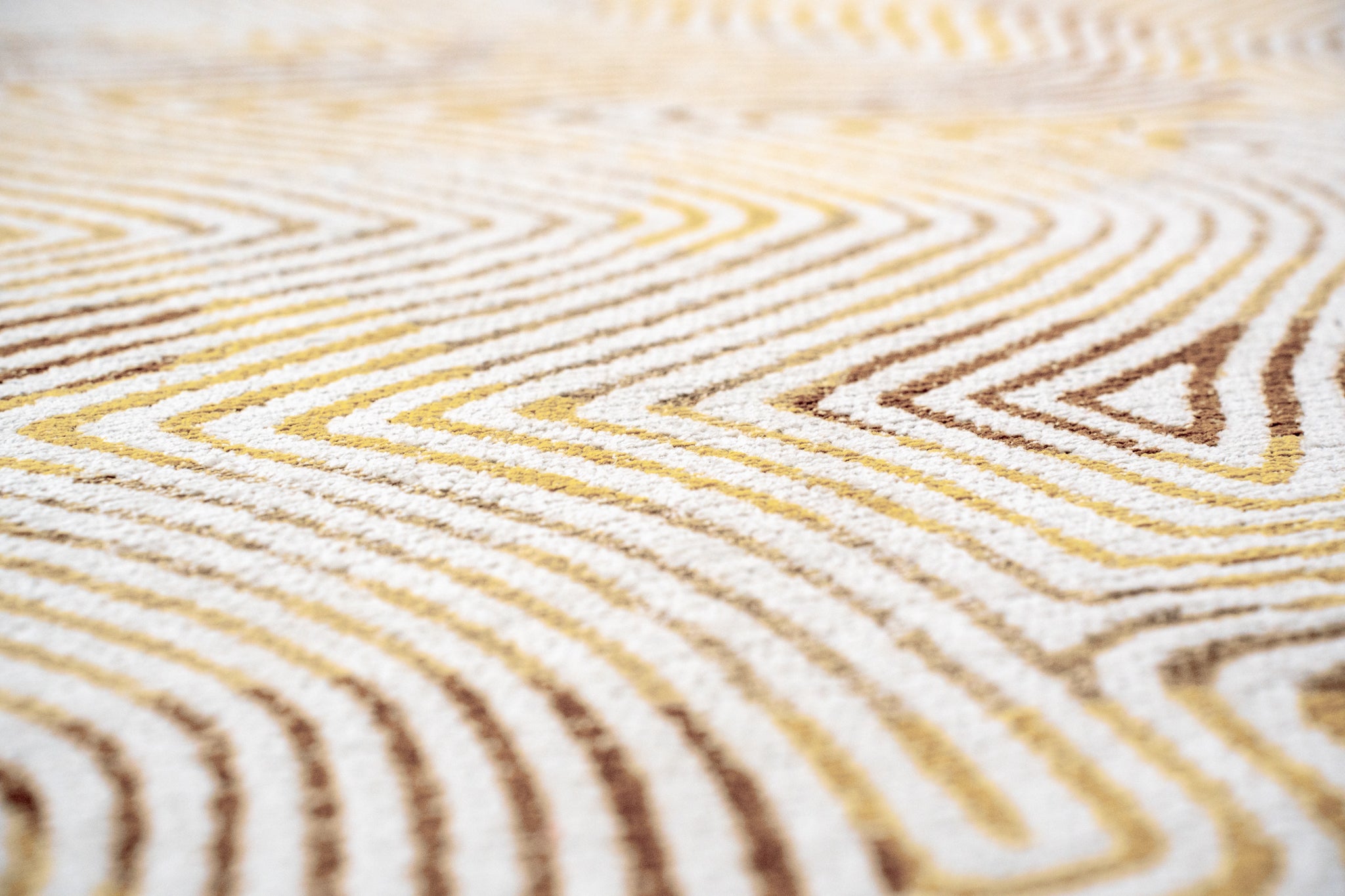 Round Carpet CORAL YELLOW HIPPY yellow-beige
