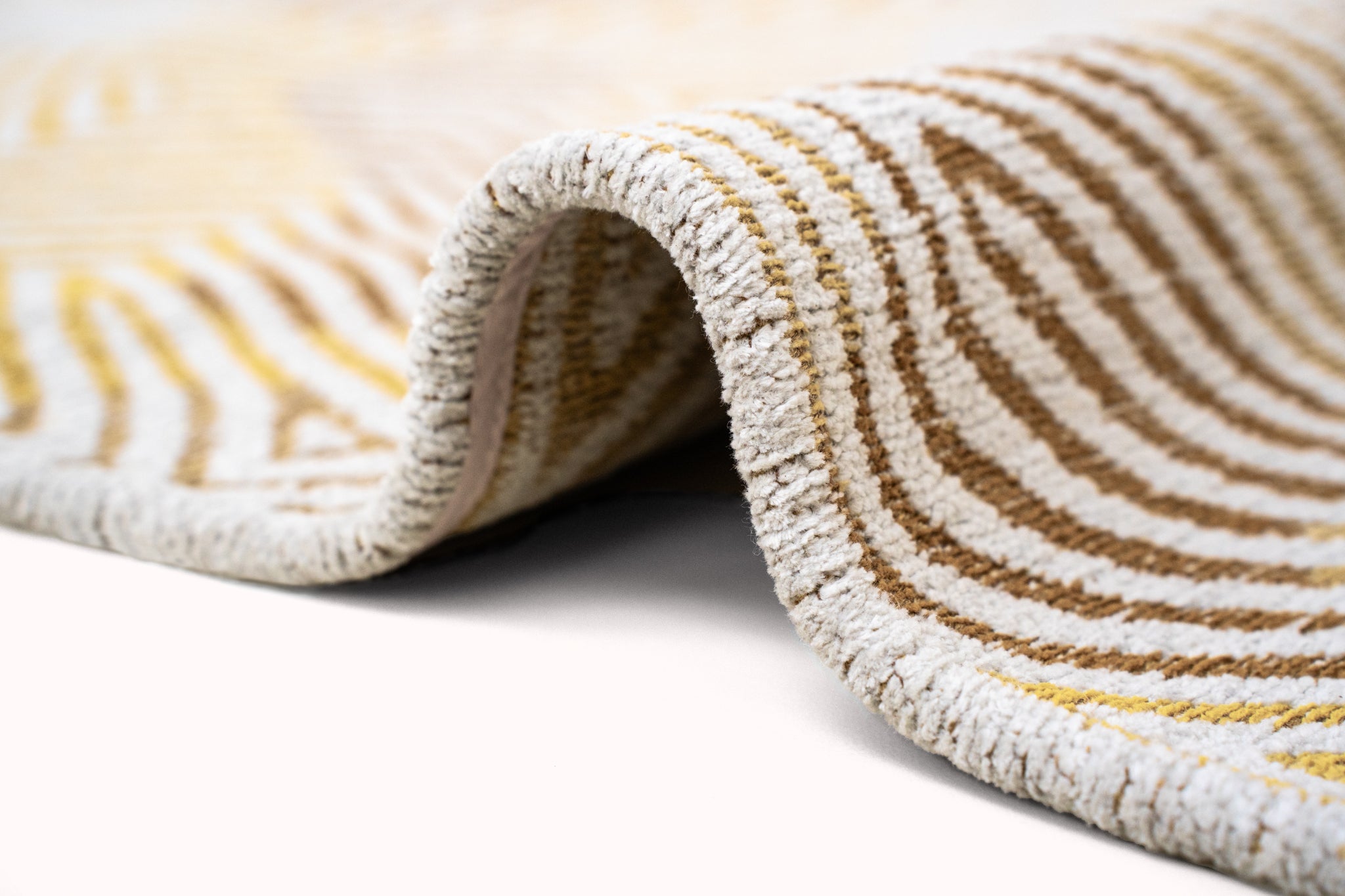 Round Carpet CORAL YELLOW HIPPY yellow-beige