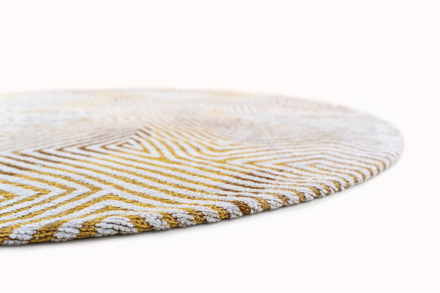 Round Carpet CORAL YELLOW HIPPY yellow-beige