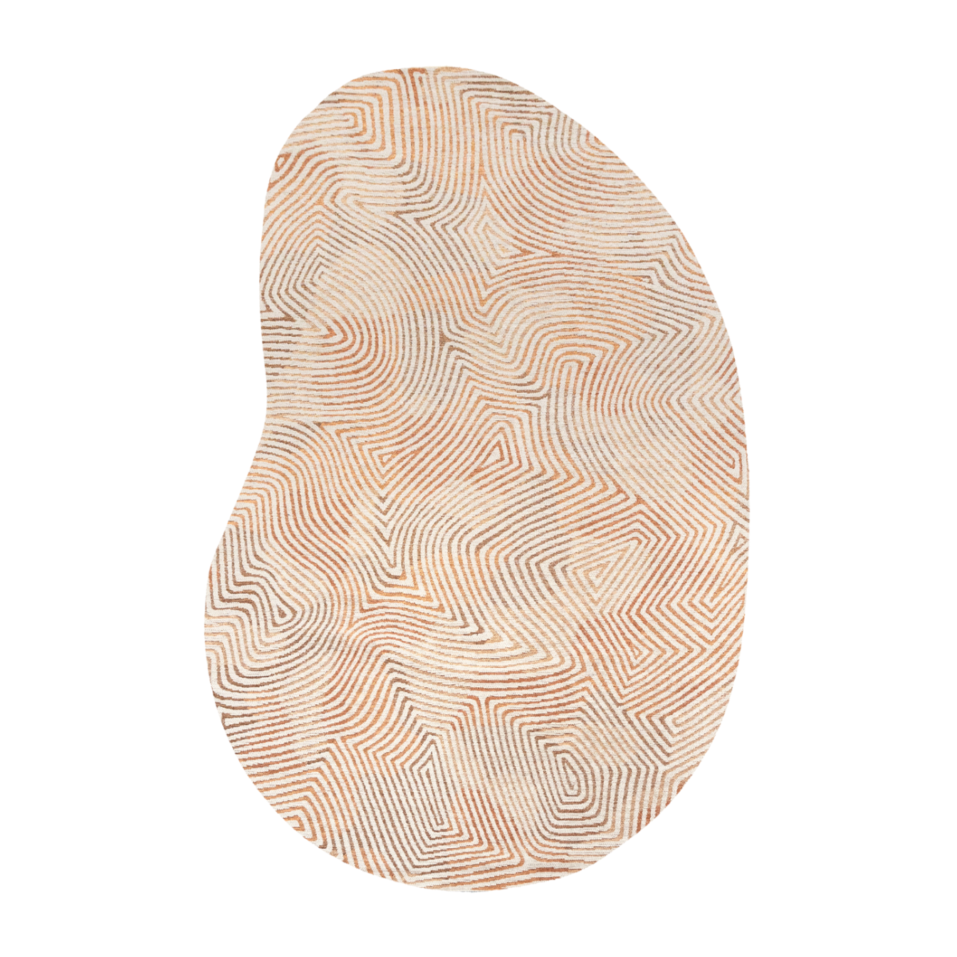 Okrúhly koberec CORAL INDIAN SAND oranžový s béžovou