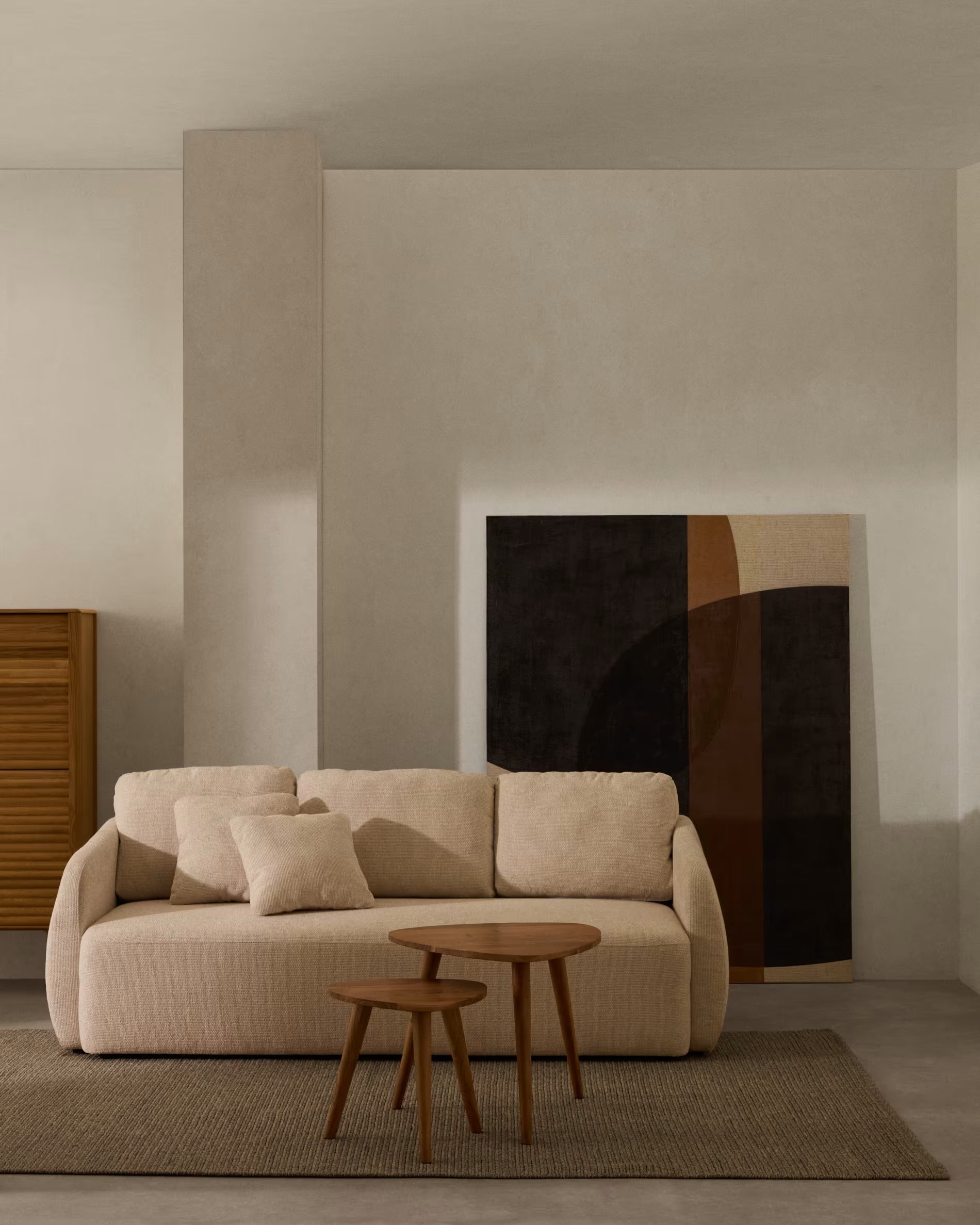 Sofa with sleeping function 3-seater LAIRA ecru