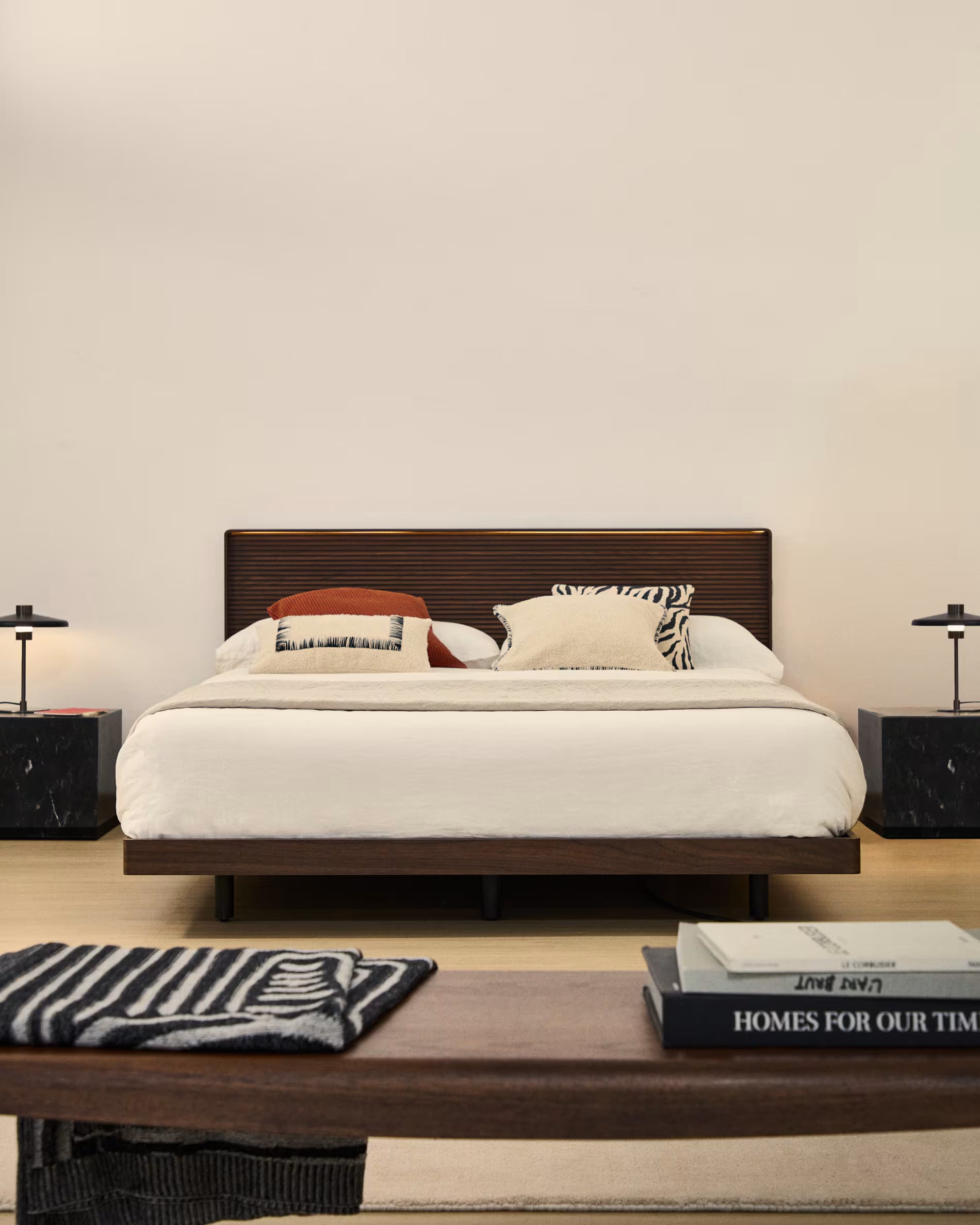 NORLEN headboard dark brown walnut veneer