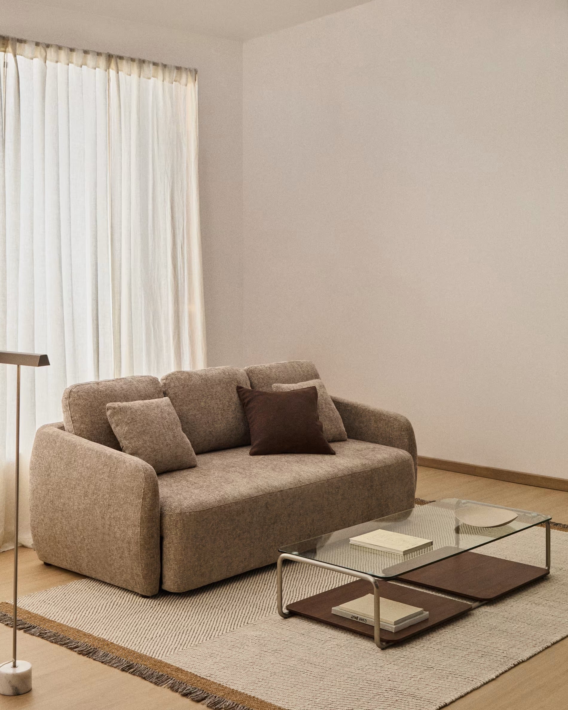 3-seater sofa with sleeping function LAIRA taupe