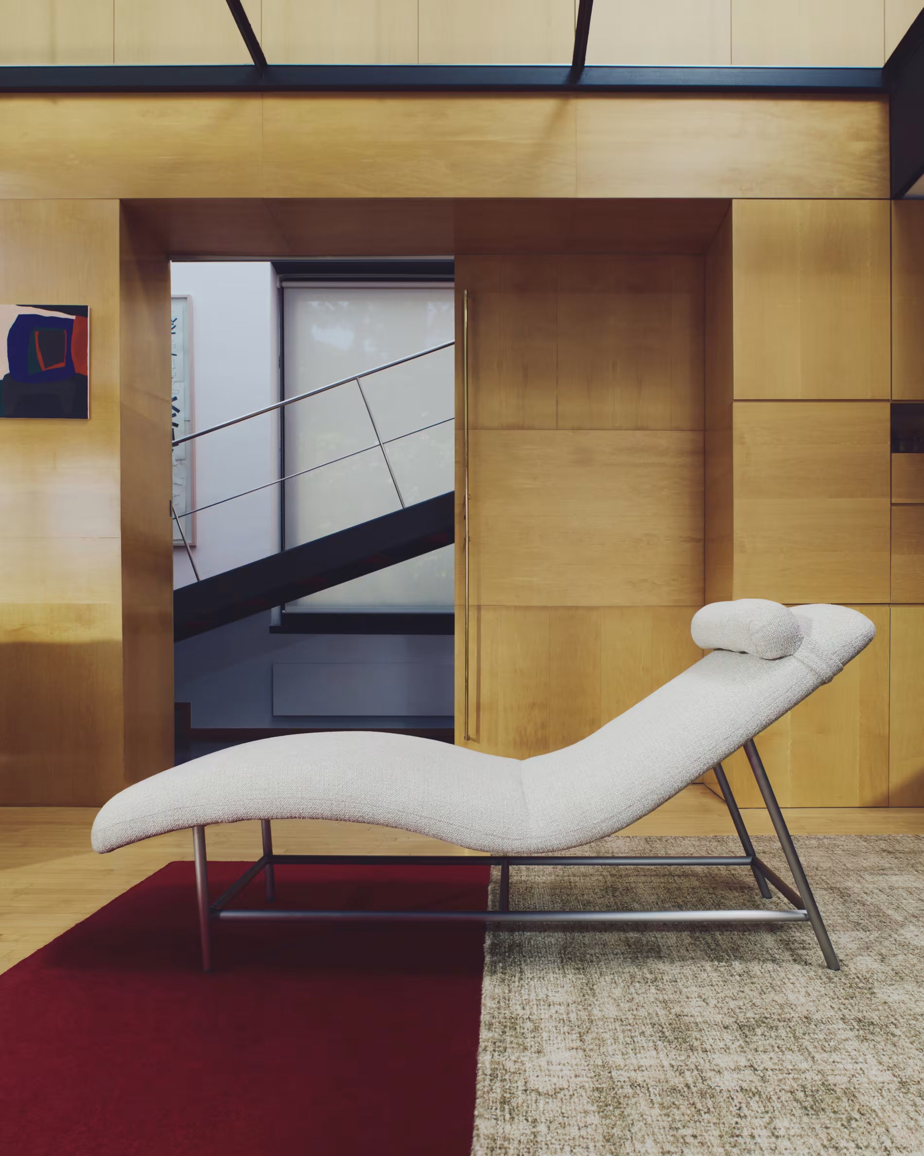 Szezlong OSLA béžový so strieborným podstavcom